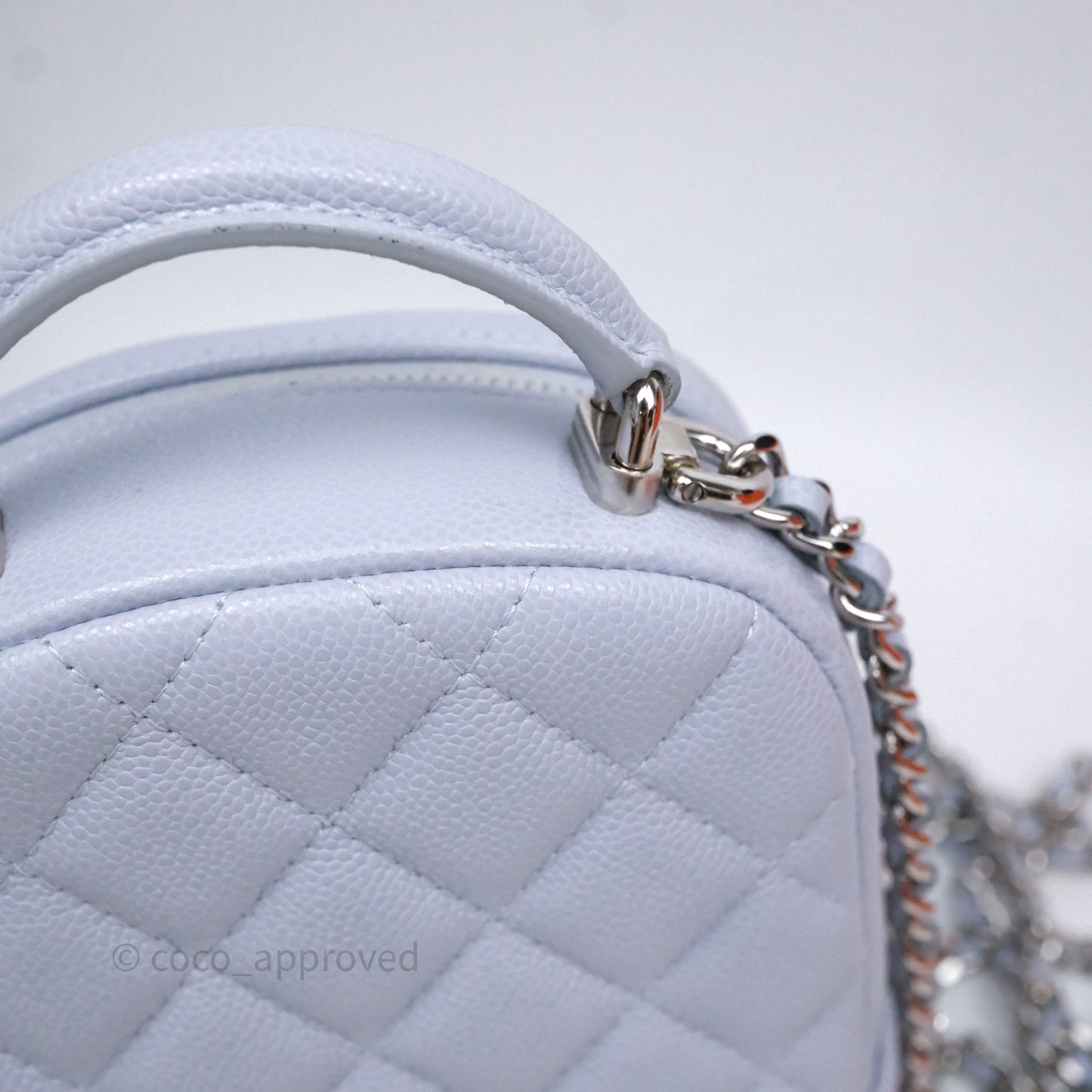 Chanel Classic Mini Backpack Light Blue Caviar Silver Hardware