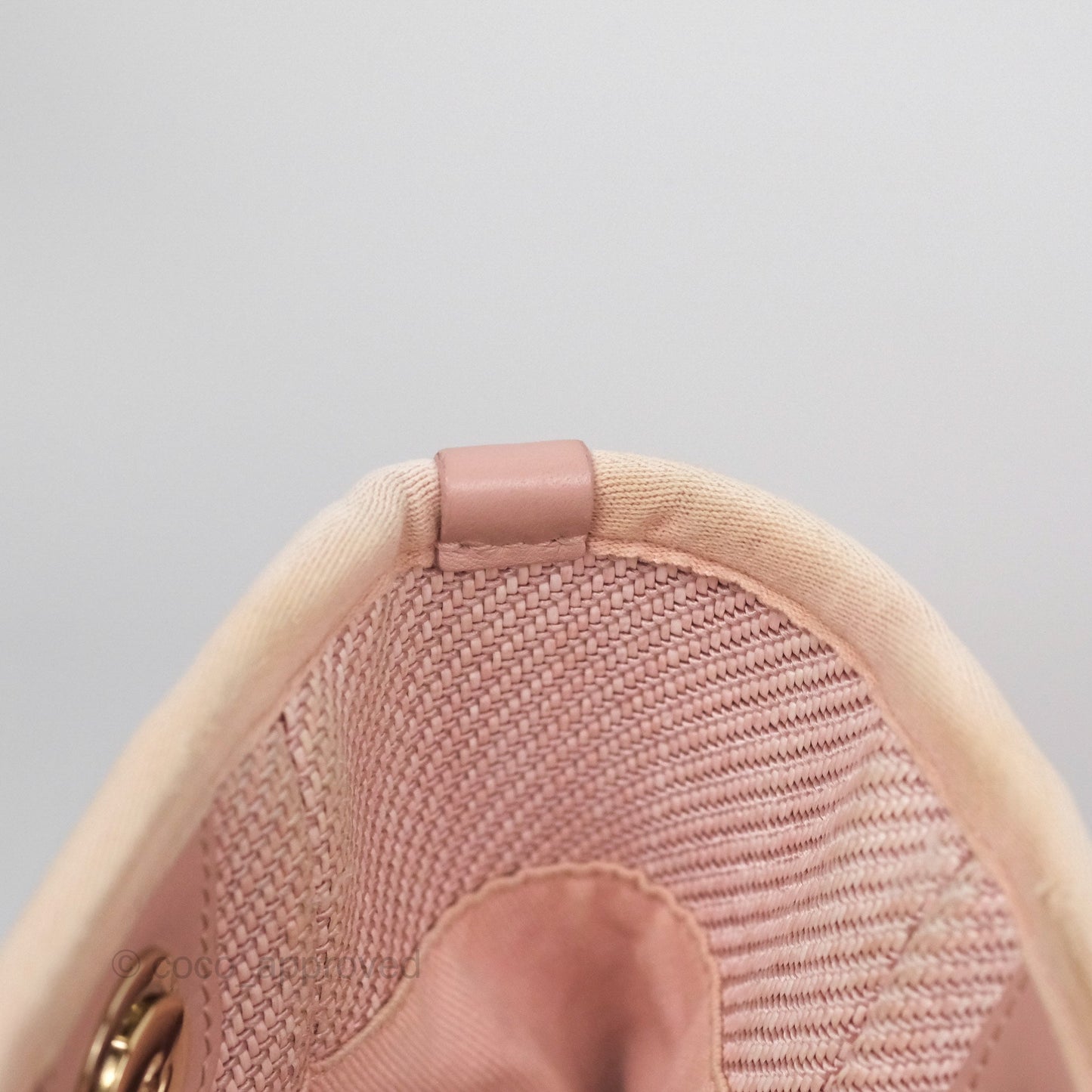Chanel Small Vertical Deauville Canvas Pink Gold Hardware