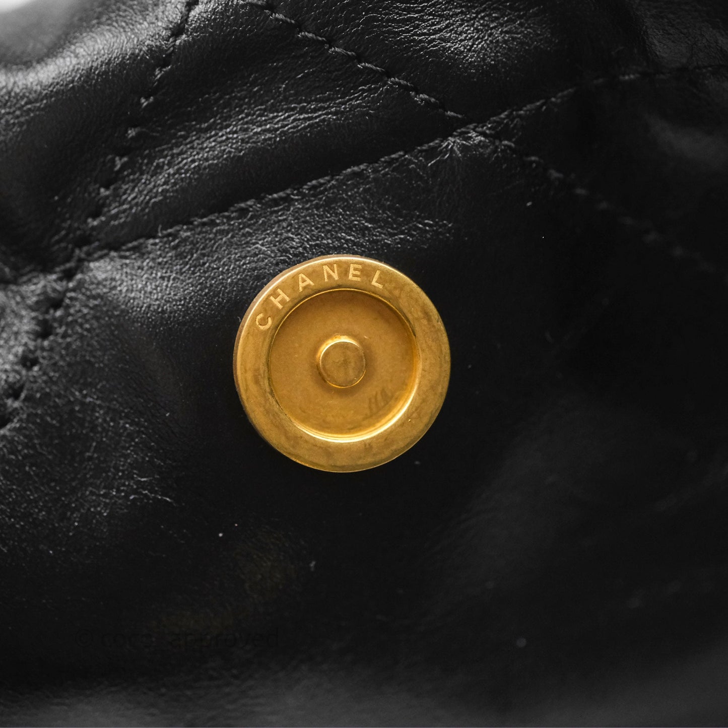 Chanel 22 Bag Small Black Crumpled Calfskin Aged Gold Hardware