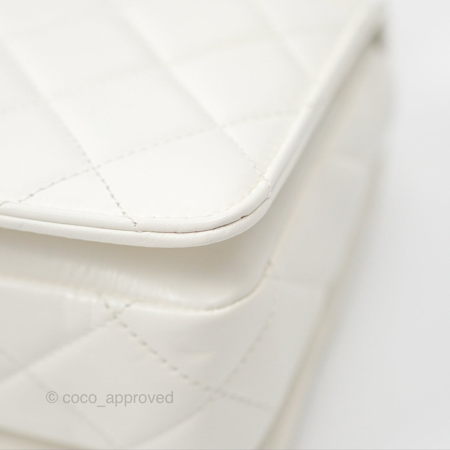 Chanel Rainbow Top Handle Flap Bag White Glazed Lambskin 23P