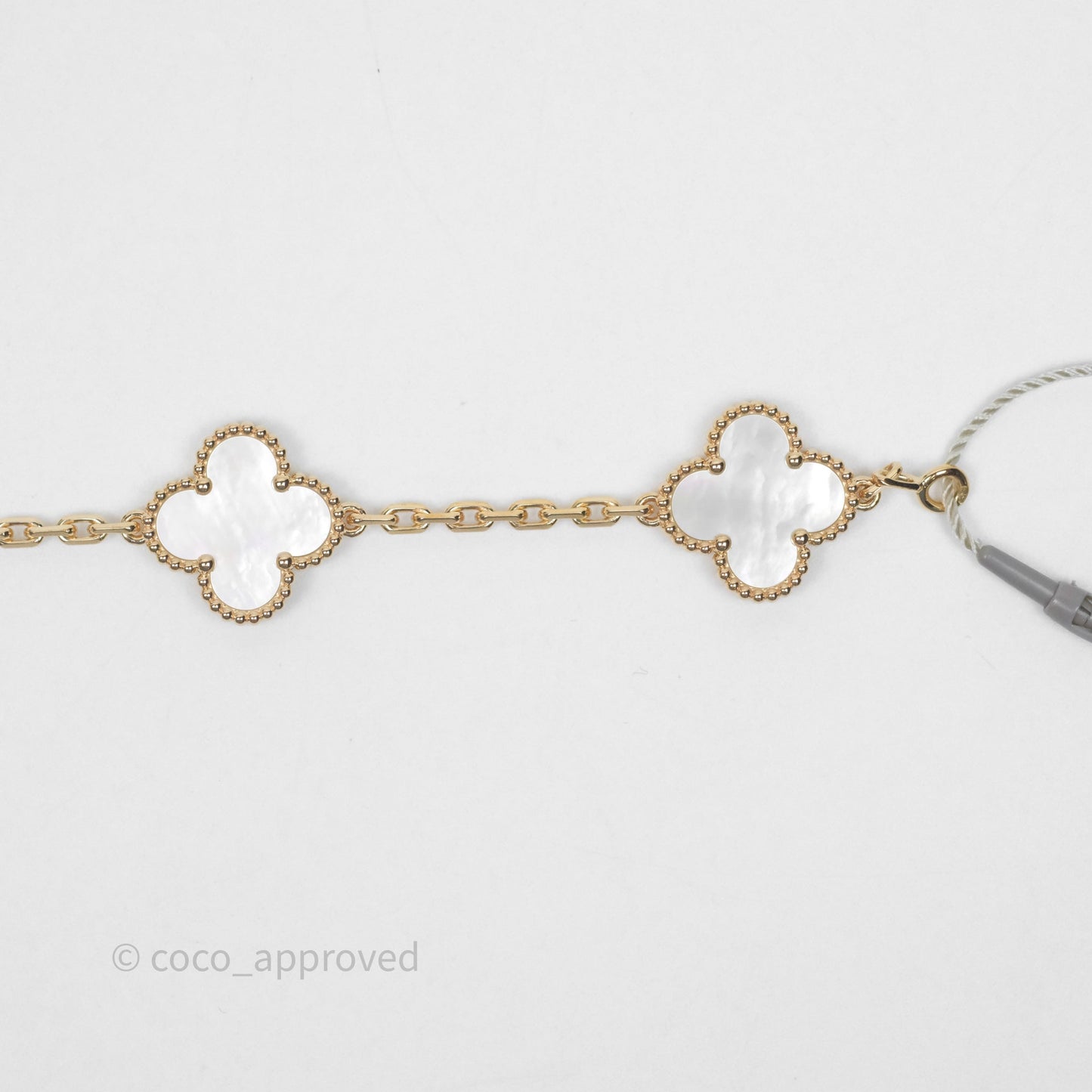 Van Cleef & Arpels Vintage Alhambra 5 Motifs White Mother-of-pearl Yellow Gold Bracelet