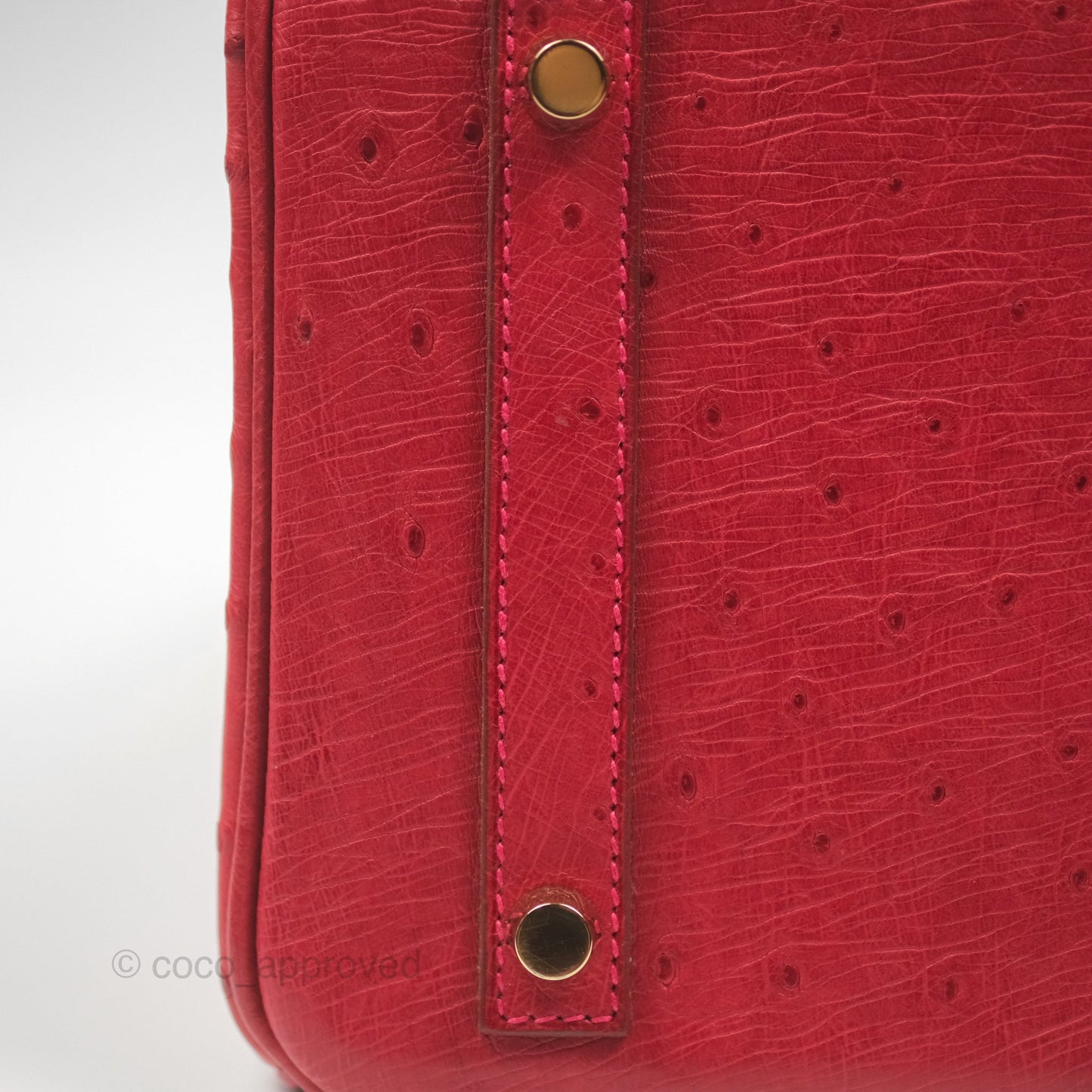 Hermès Birkin Retourne 30 Rouge Vif 53 Ostrich Gold Hardware