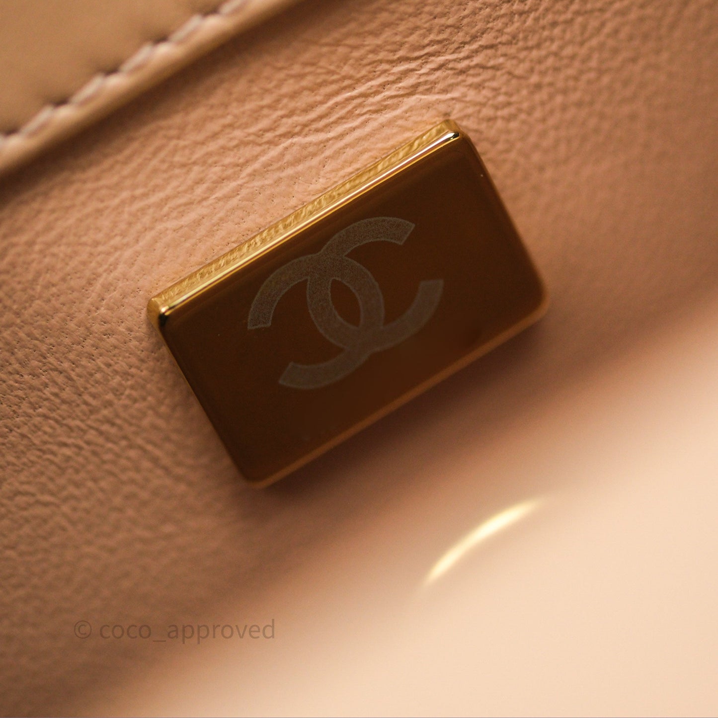 Chanel Quilted Mini Perfect Fit Adjustable Beige Calfskin Gold Hardware