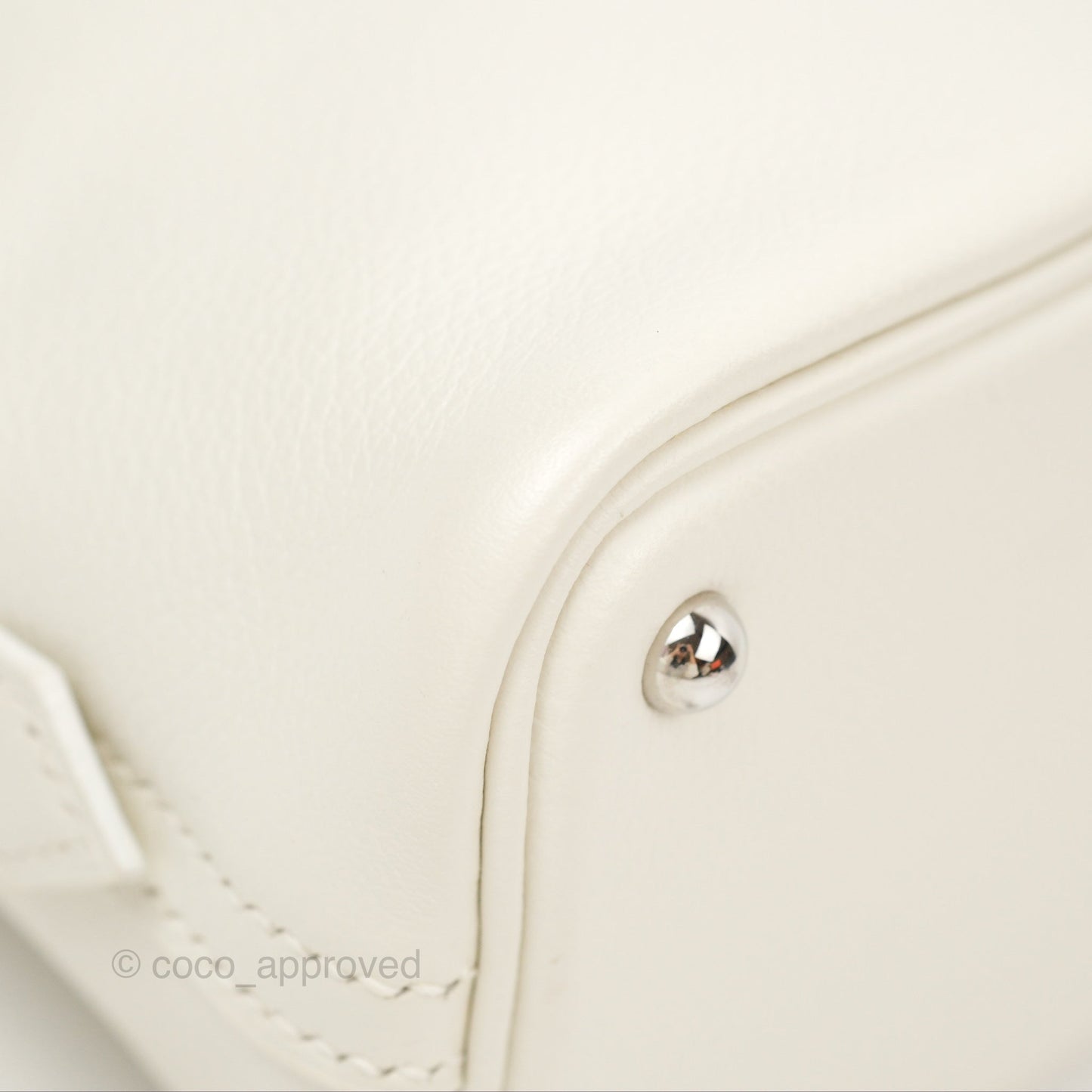 Hermès Mini Bolide 1923 White/Lime Evercolor Palladium Hardware