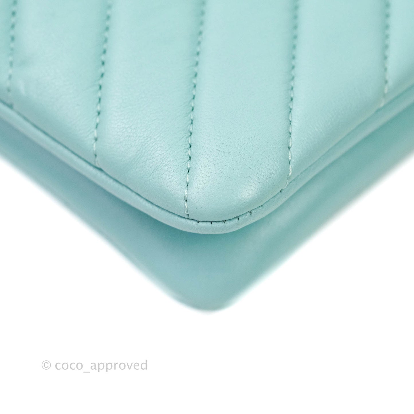 Chanel Trendy CC Chevron Lambskin Flap Bag Tiffany Blue Gold Hardware