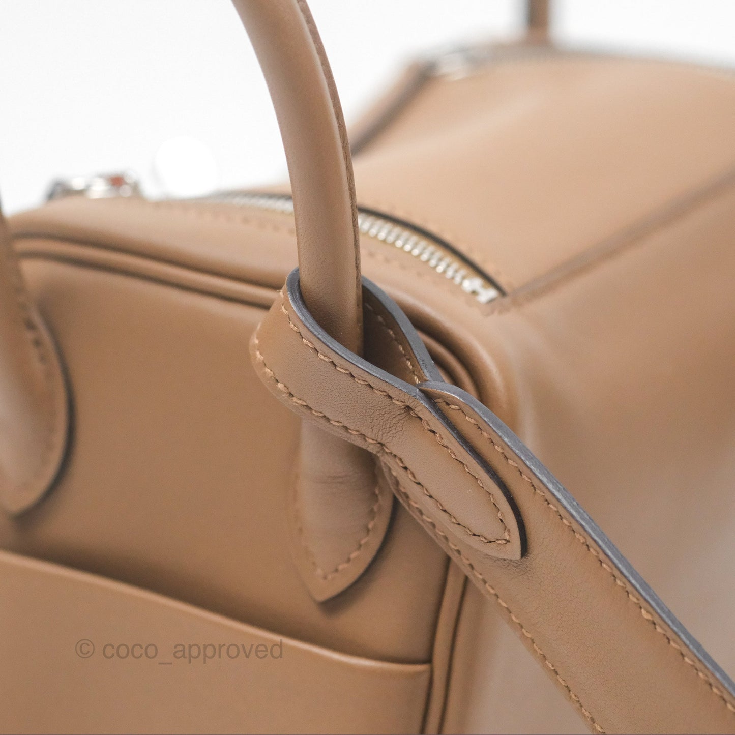 Hermès Mini Lindy 20 Verso Swift Alezan 3G / Biscuit 48 Palladium Hardware