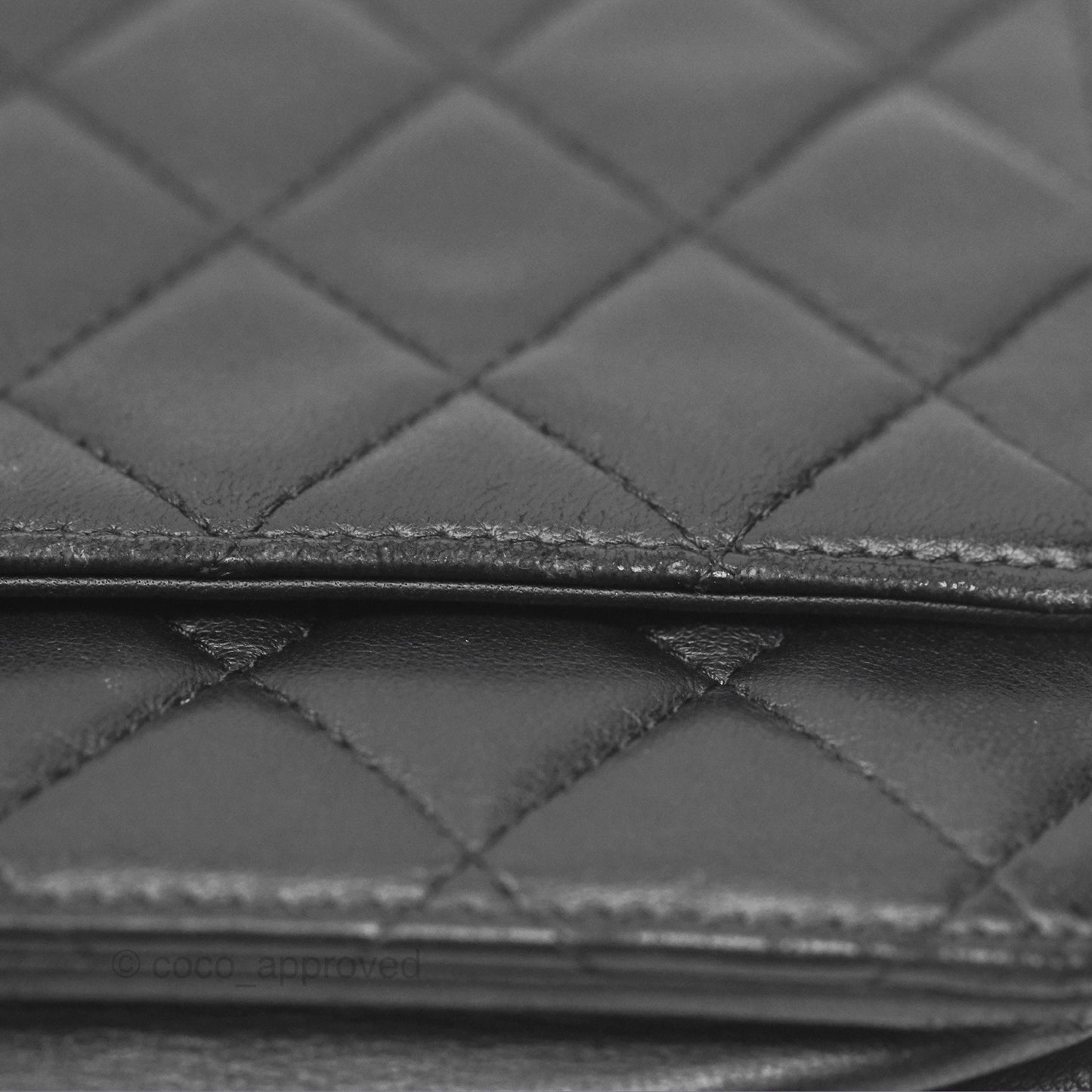 Chanel Quilted Wallet on Chain WOC Black Lambskin Palladium Hardware
