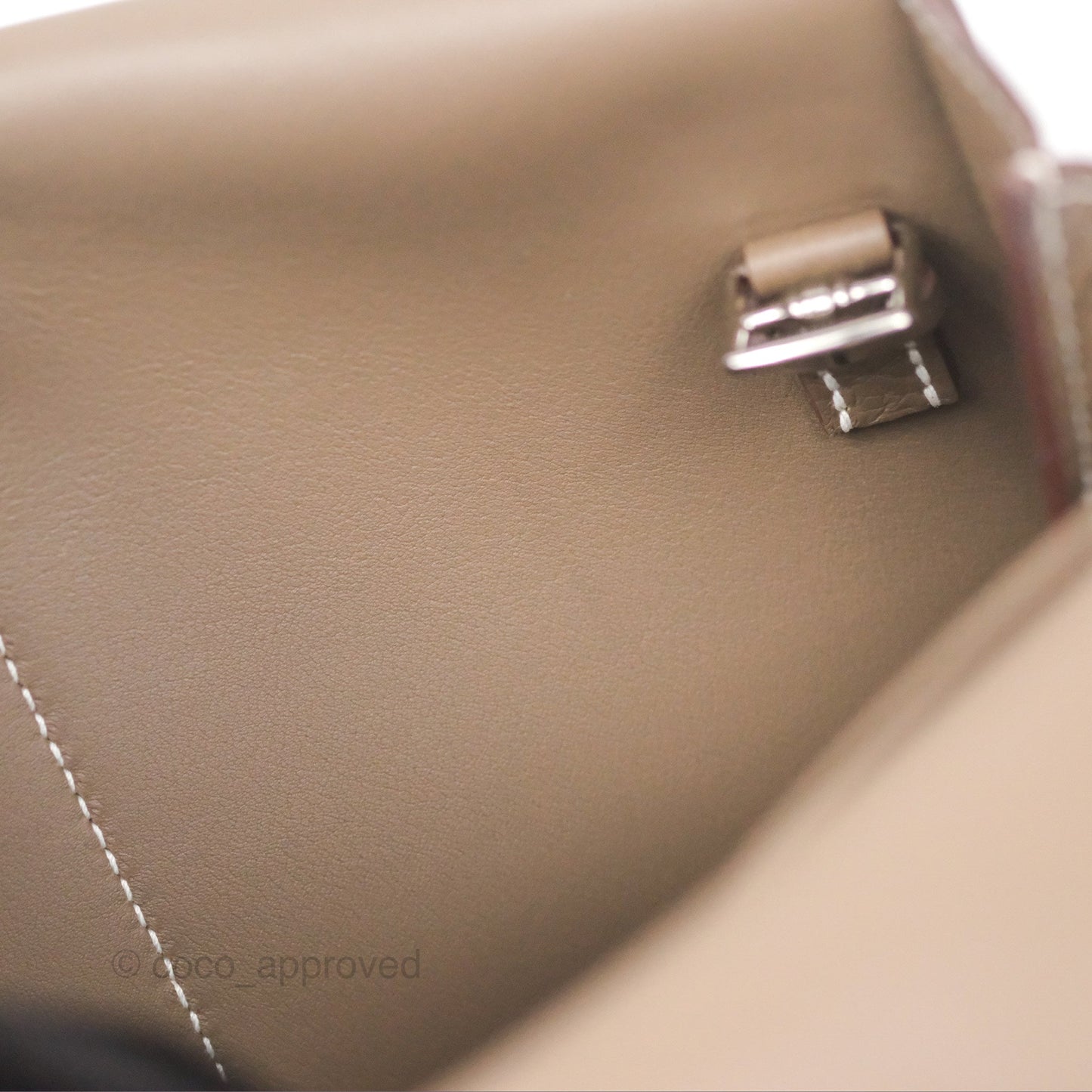 Hermès Halzan 25 Etoupe Clemence Palladium Hardware