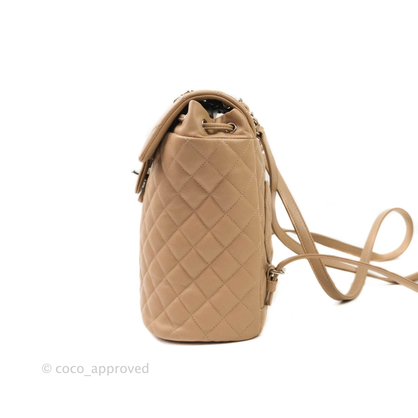 Chanel Quilted Small Urban Spirit Backpack Lambskin Beige Silver Hardware