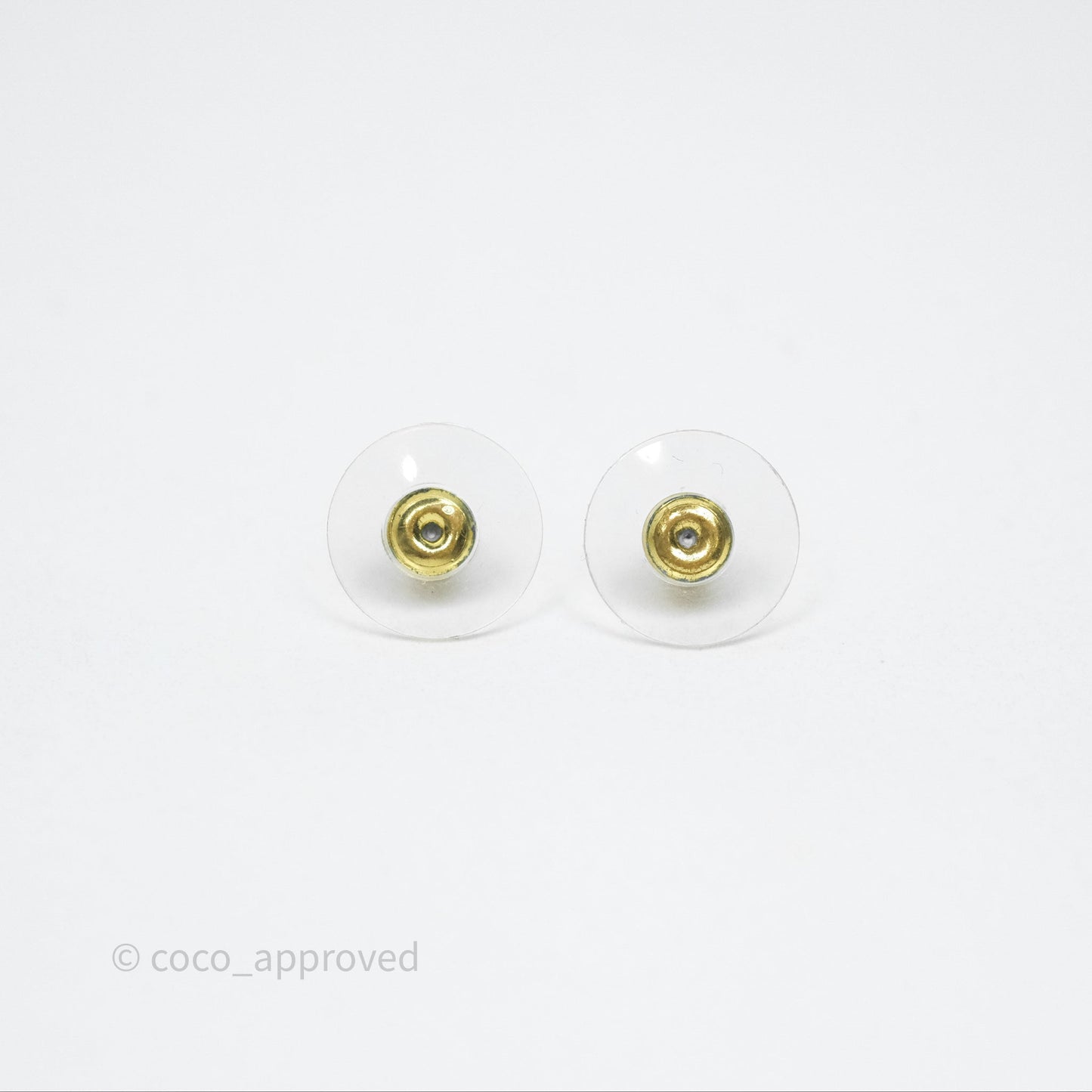 Chanel Mini CC Pearl Flower Earrings Gold Tone 23K