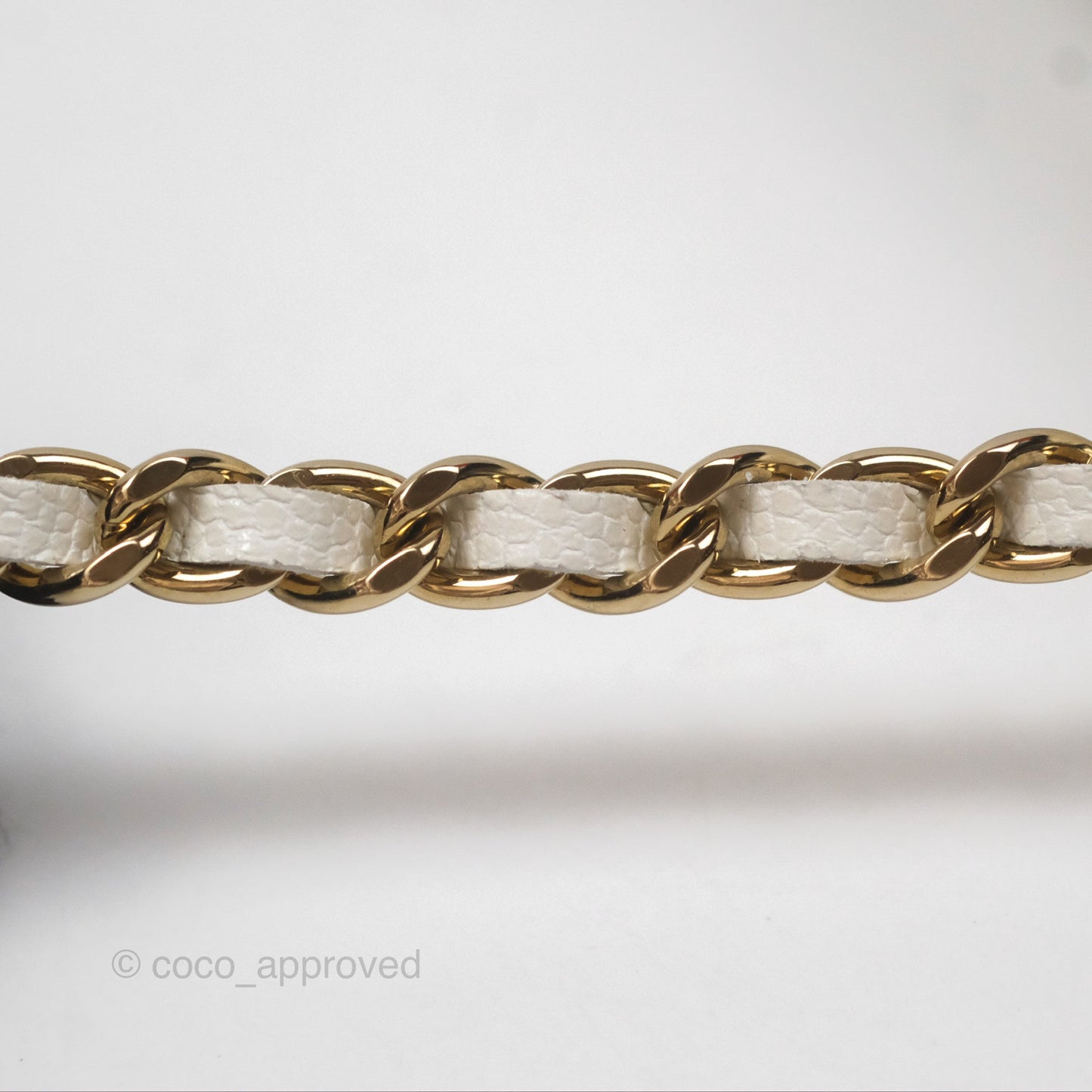 Chanel Quilted Classic Wallet on Chain WOC White Caviar Gold Hardware