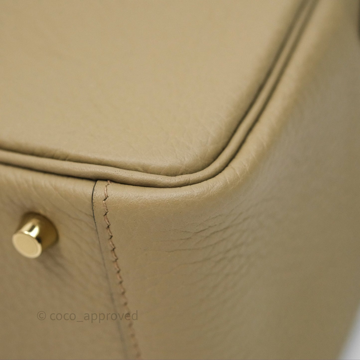 Hermès Mini Lindy 20 Beige Marfa 8Q Clemence Gold Hardware