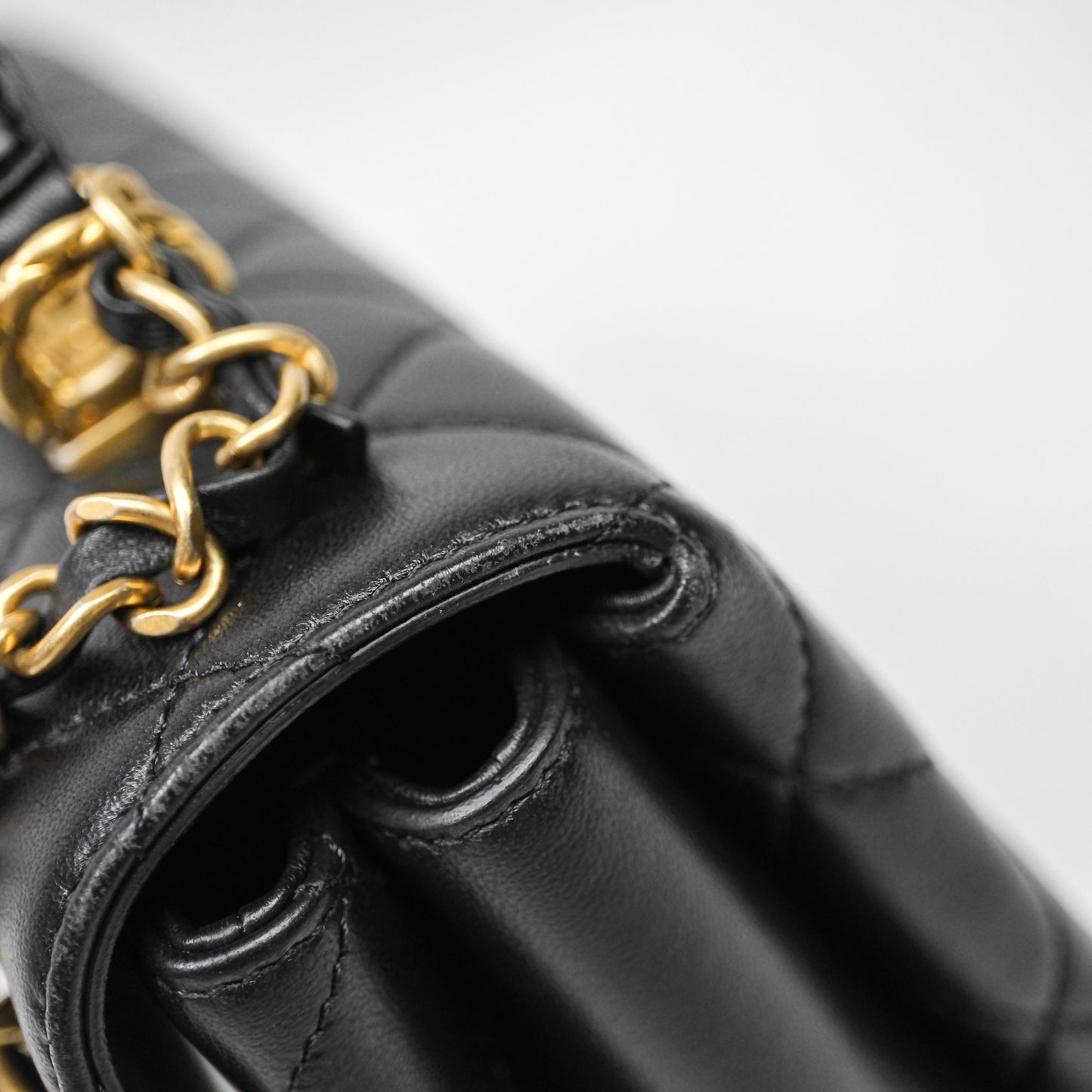 Chanel Trendy Spirit Top Handle Black Flap Bag Calfskin Gold Hardware