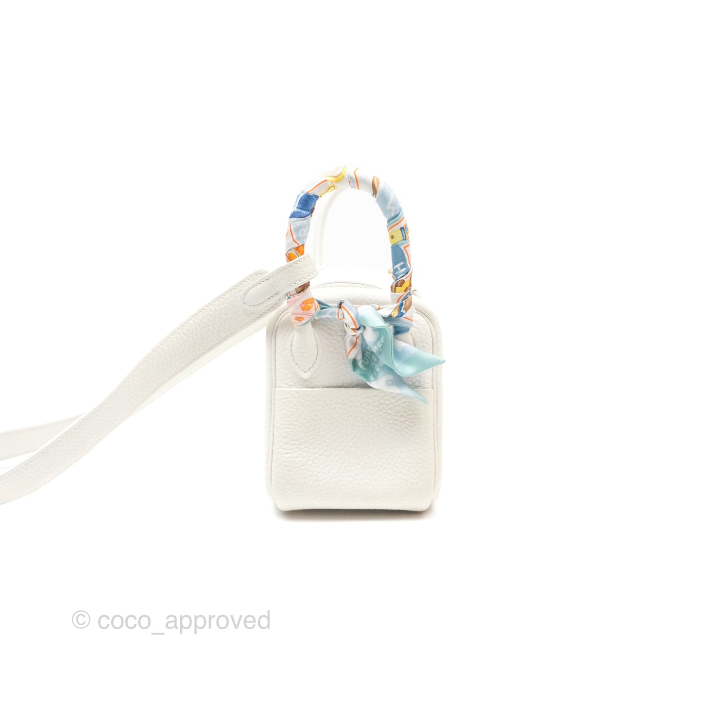 Hermès Mini Lindy 20 New White 0U Clemence Gold Hardware