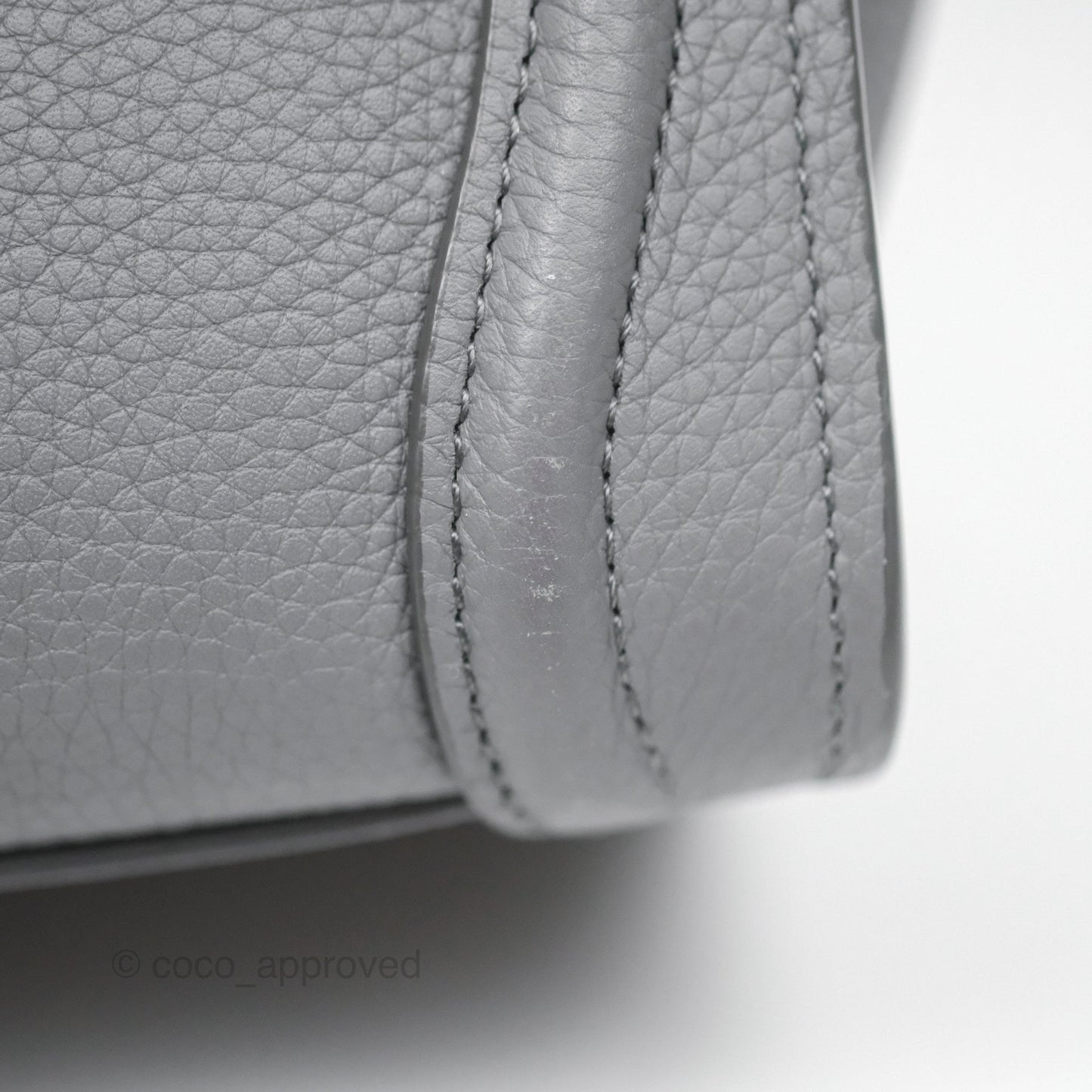 Celine Nano Luggage Bag Grey Drummed Calfskin