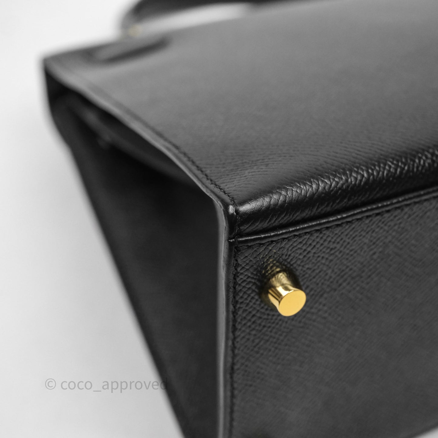 Hermès Kelly 28 Sellier Black Noir 89 Epsom Gold Hardware