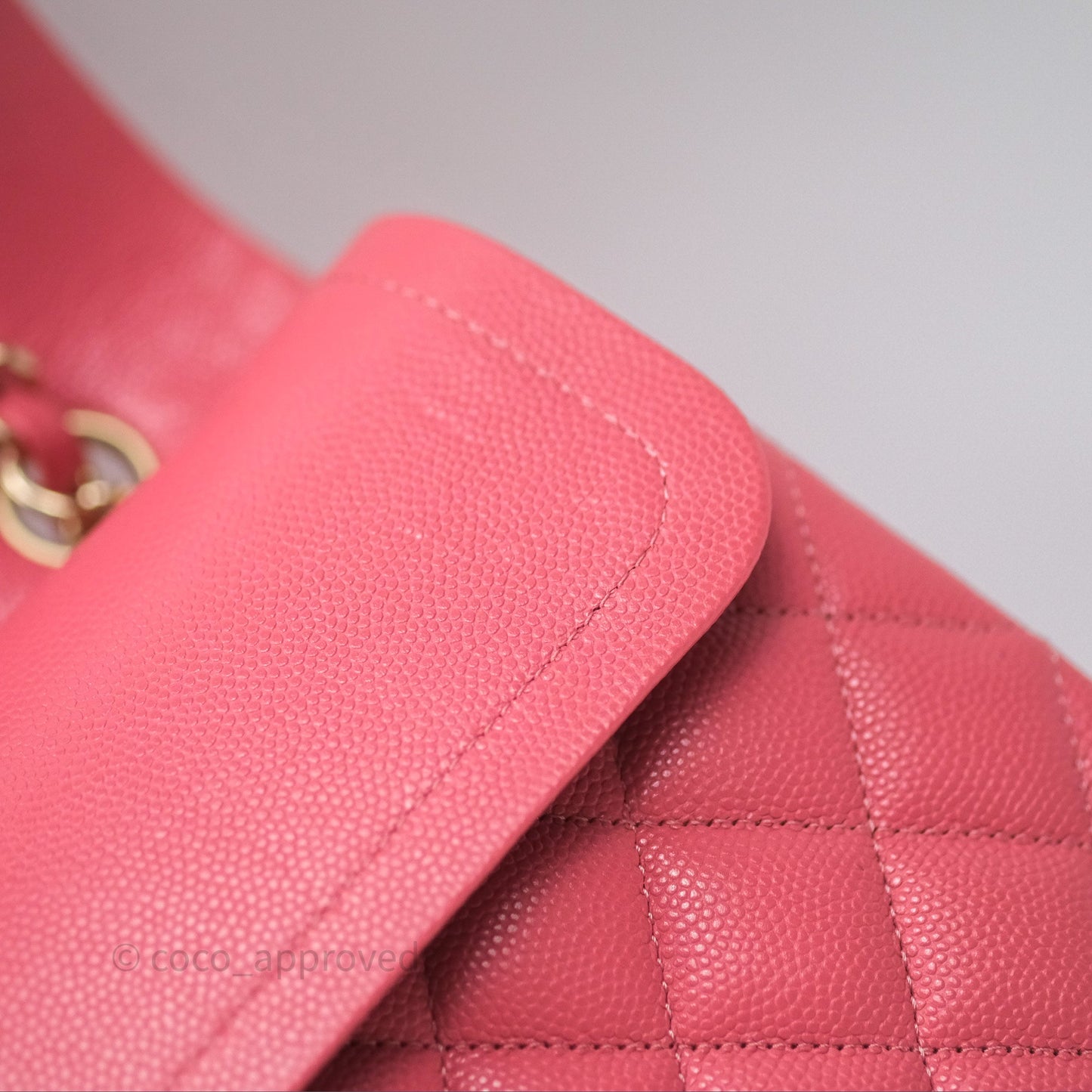Chanel Classic M/L Medium Flap Quilted Pink Caviar Gold Hardware