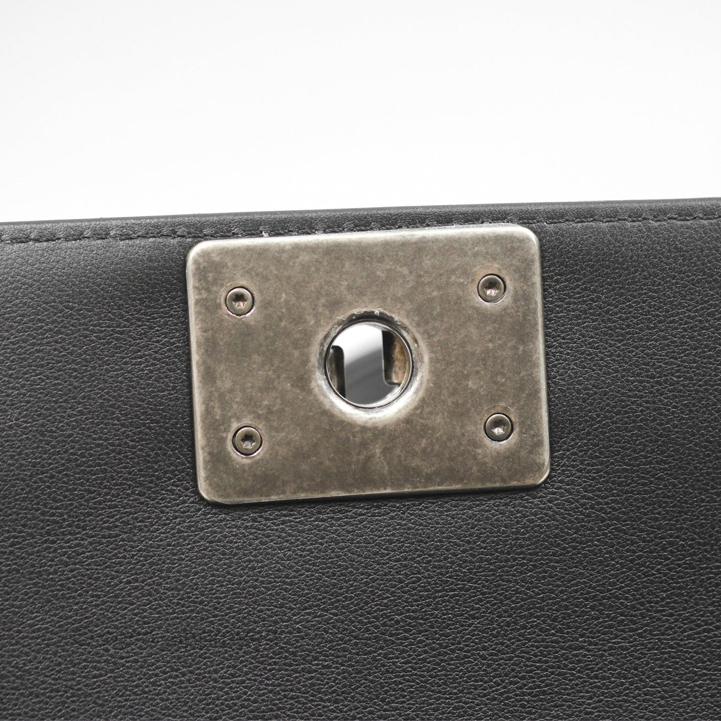Chanel Small Boy Quilted Black Calfskin Ruthenium Hardware