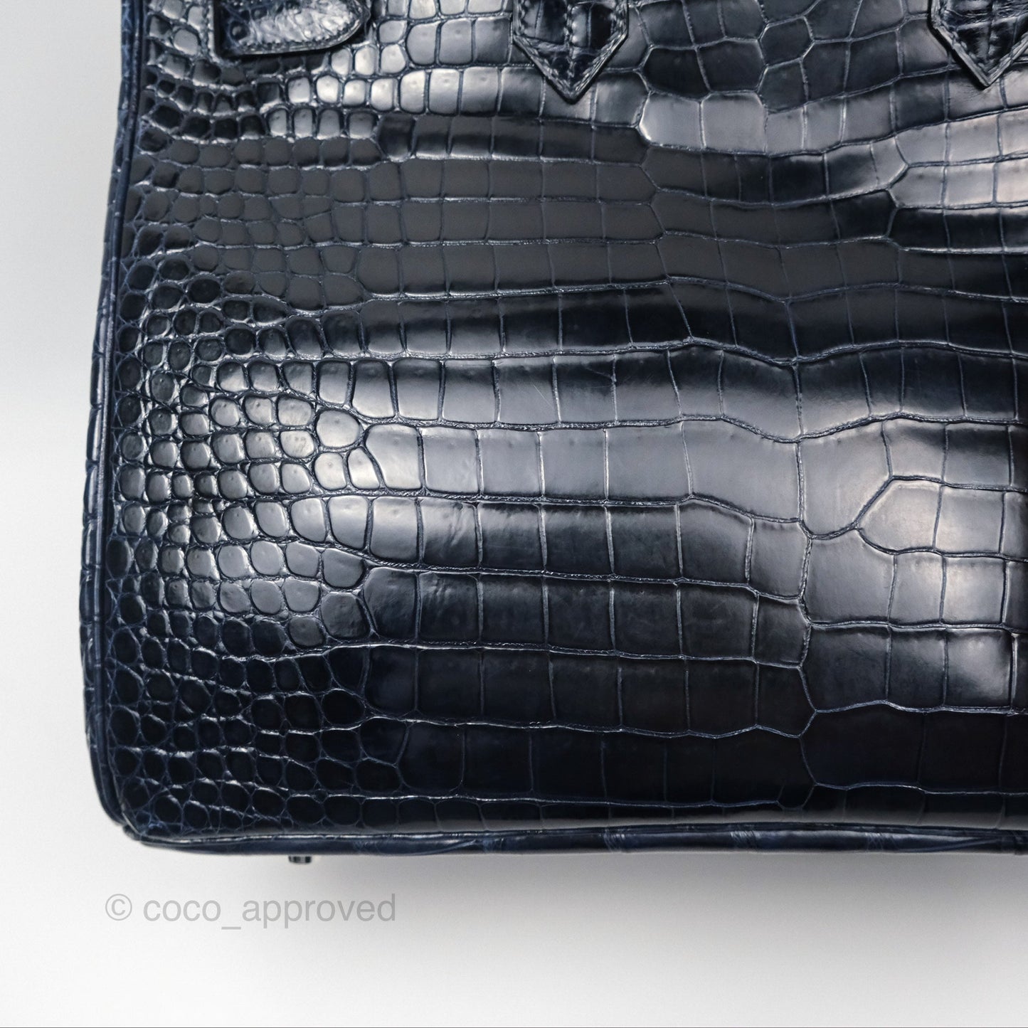 Hermès Birkin 35 Porosus Marine 78 Palladium Hardware