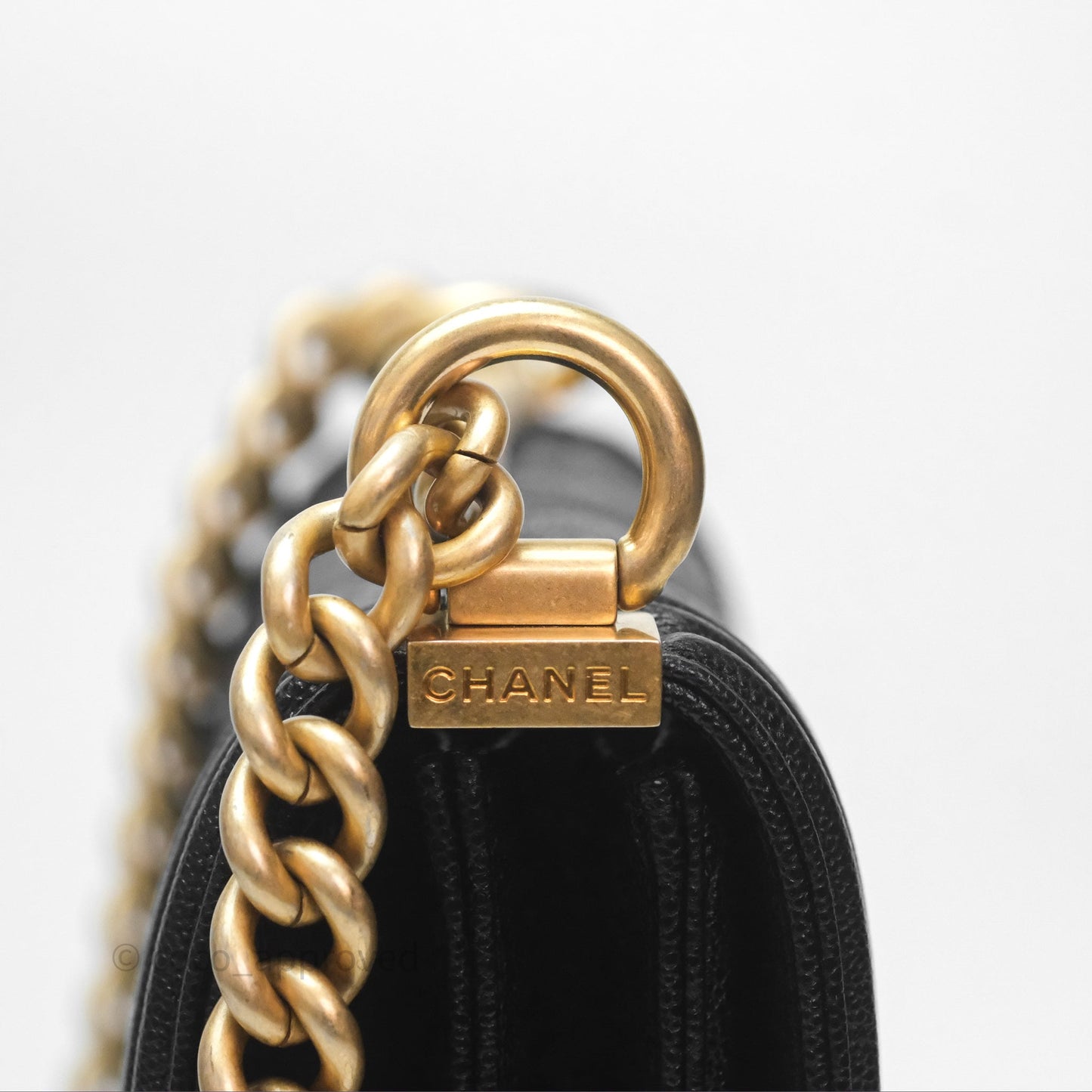 Chanel Quilted North South Boy Flap Black Caviar Aged Gold Hardware