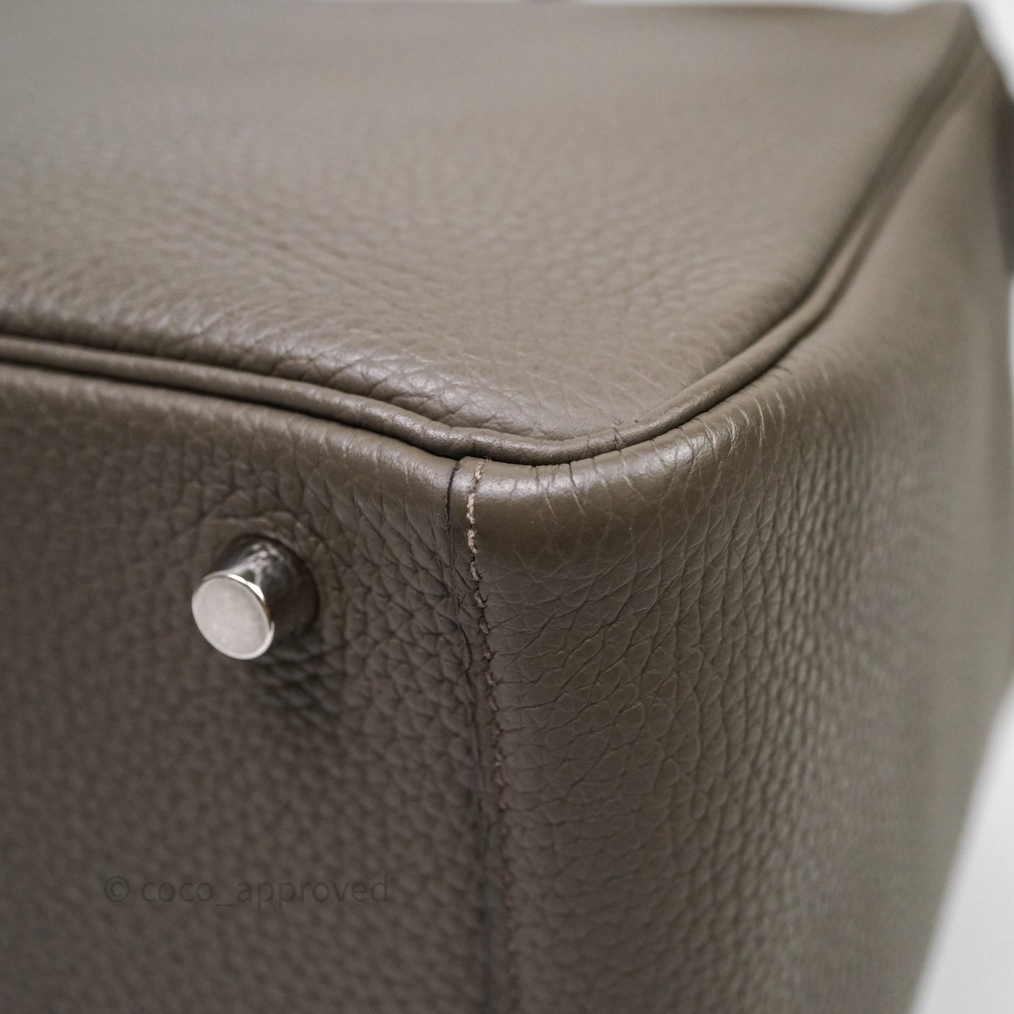 Hermès Lindy 30 Etain 8F Clemence Palladium Hardware
