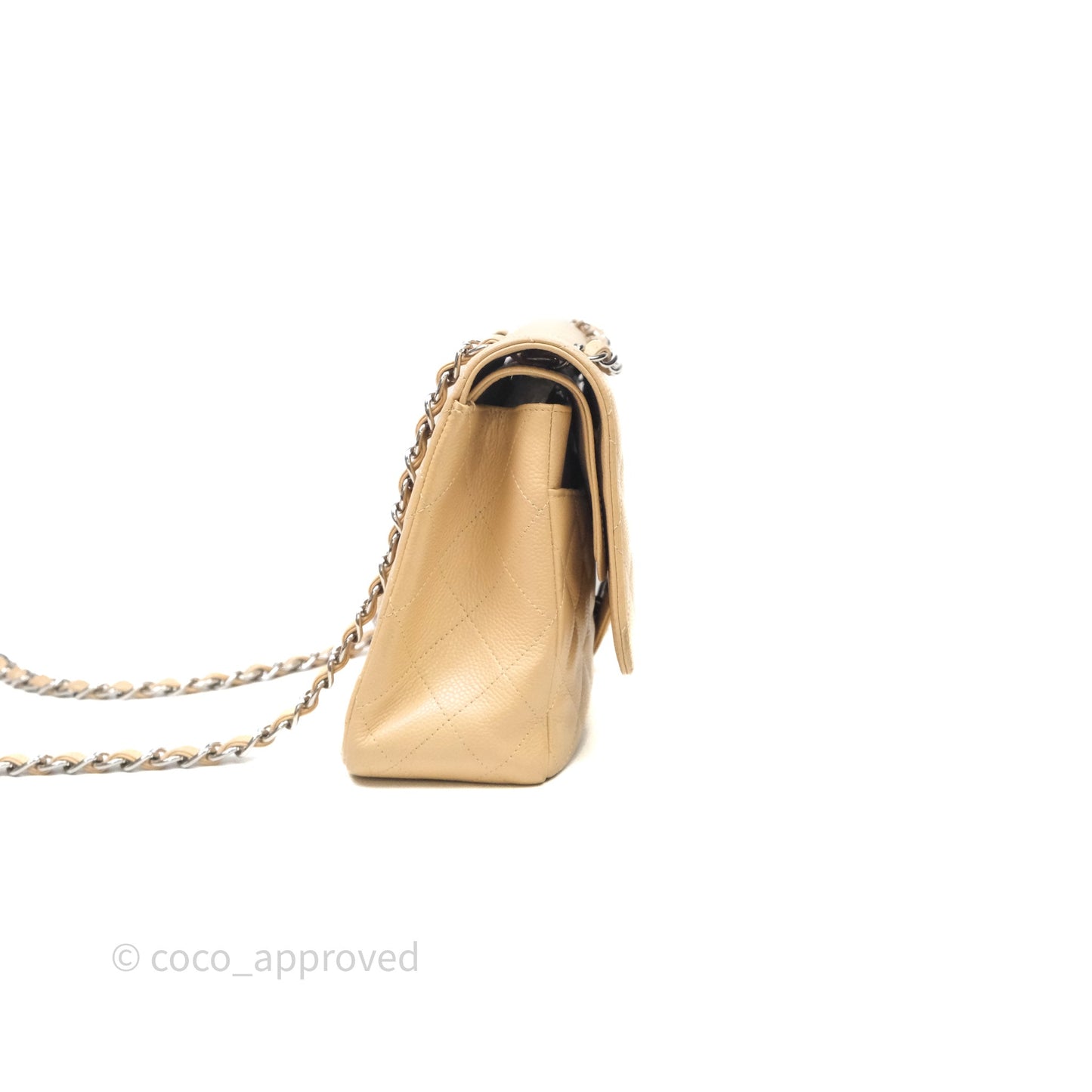 Chanel Jumbo Double Flap Beige Caviar Silver Hardware⁣⁣