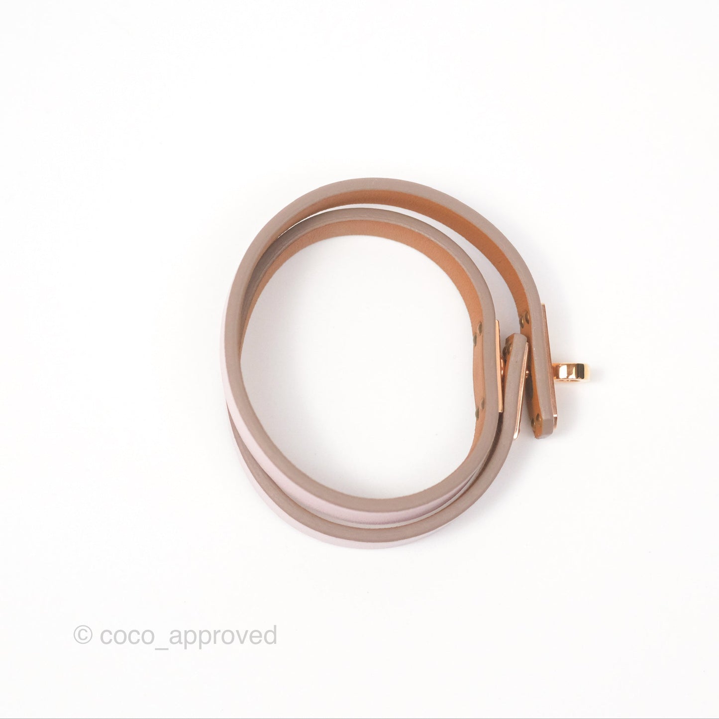 Hermès Kelly Double Tour Bracelet Rose Swift Gold Hardware