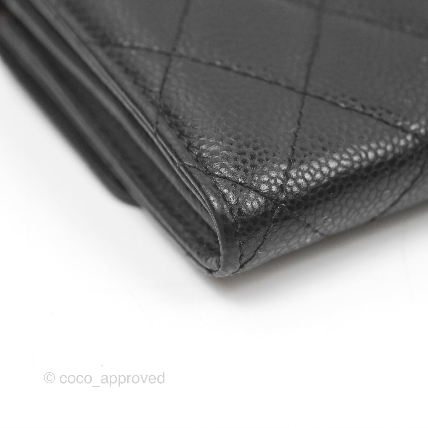 Chanel Classic Quilted Flap Long Wallet Black Caviar Gold Hardware