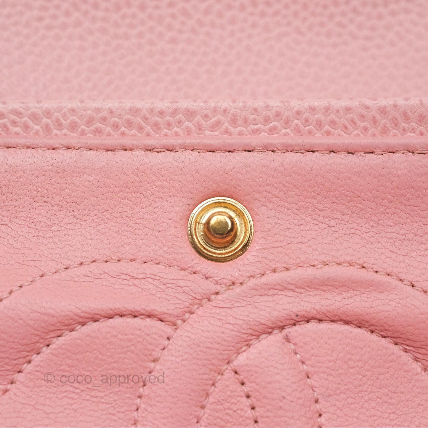 Chanel Vintage Classic M/L Medium Flap Quilted Sakura Pink Caviar 24K Gold Hardware