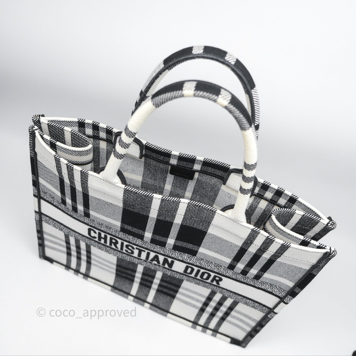 Christian Dior Large Check'n'Dior Book Tote Black/ White Canvas