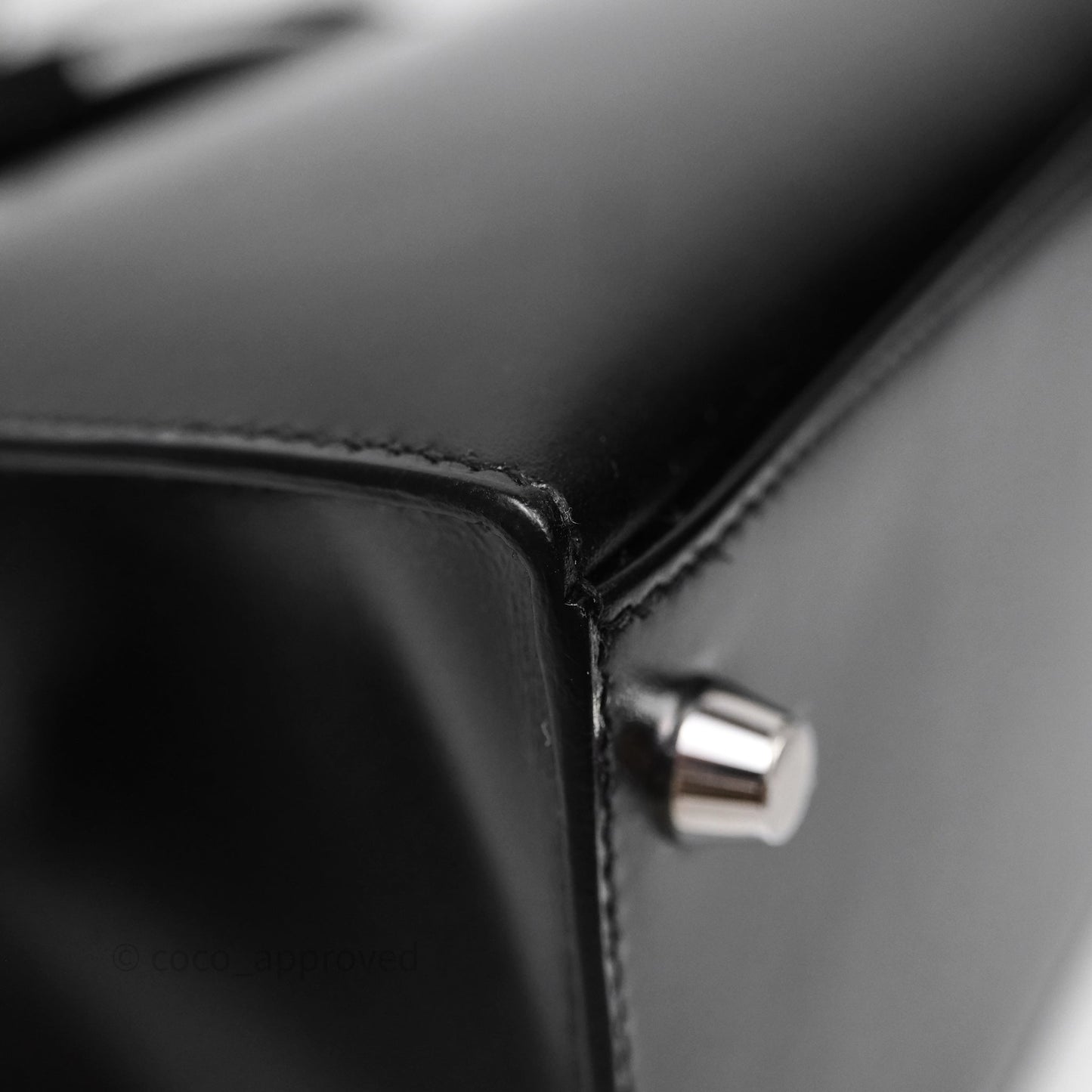 Hermès Kelly 28 Sellier Black Noir 89 Box Leather Palladium Hardware