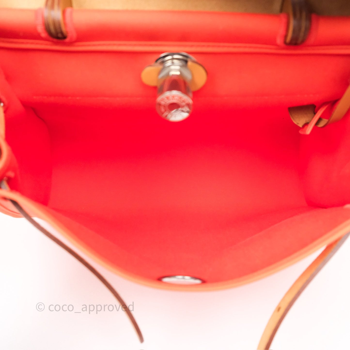 Hermès Herbag Zip 31 Capucine 9T / Fauve 34 Canvas Palladium Hardware
