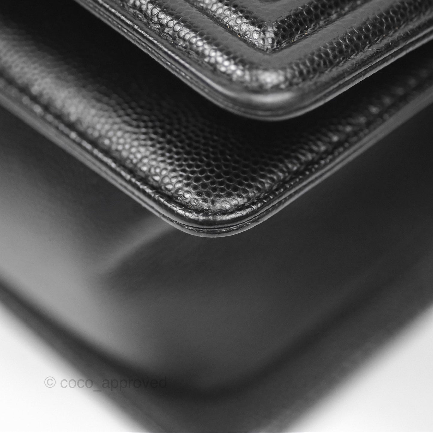 Chanel Medium Boy Quilted Black Caviar Ruthenium Hardware