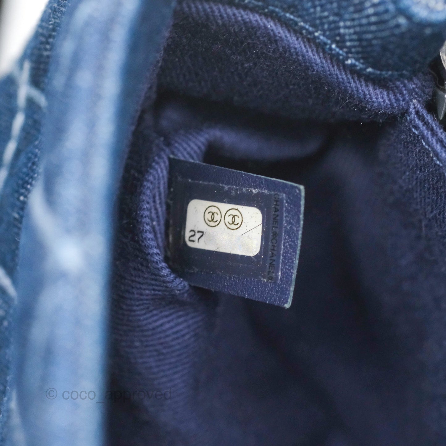 Chanel Small Coco Handle Quilted Contrast Stitch Denim Silver Hardware
