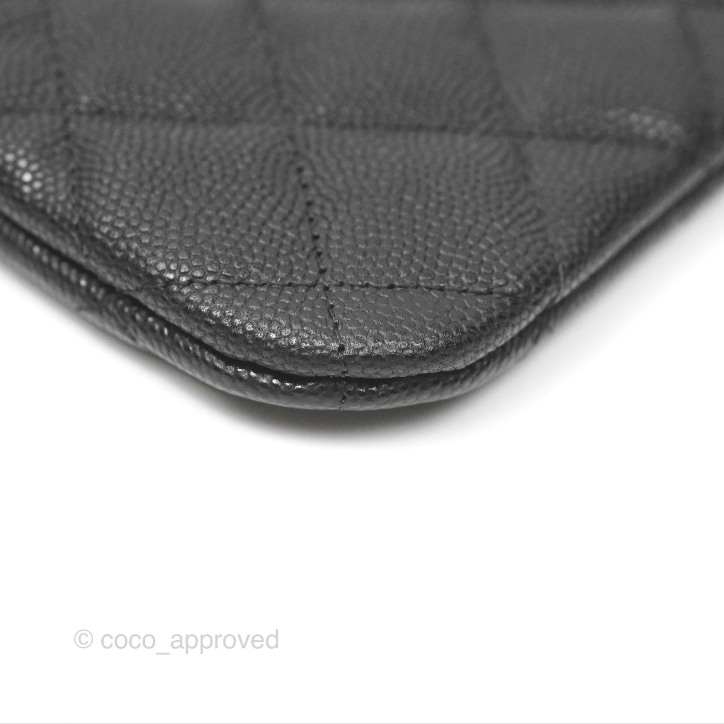 Chanel Mini O Case Quilted Black Caviar Gold Hardware