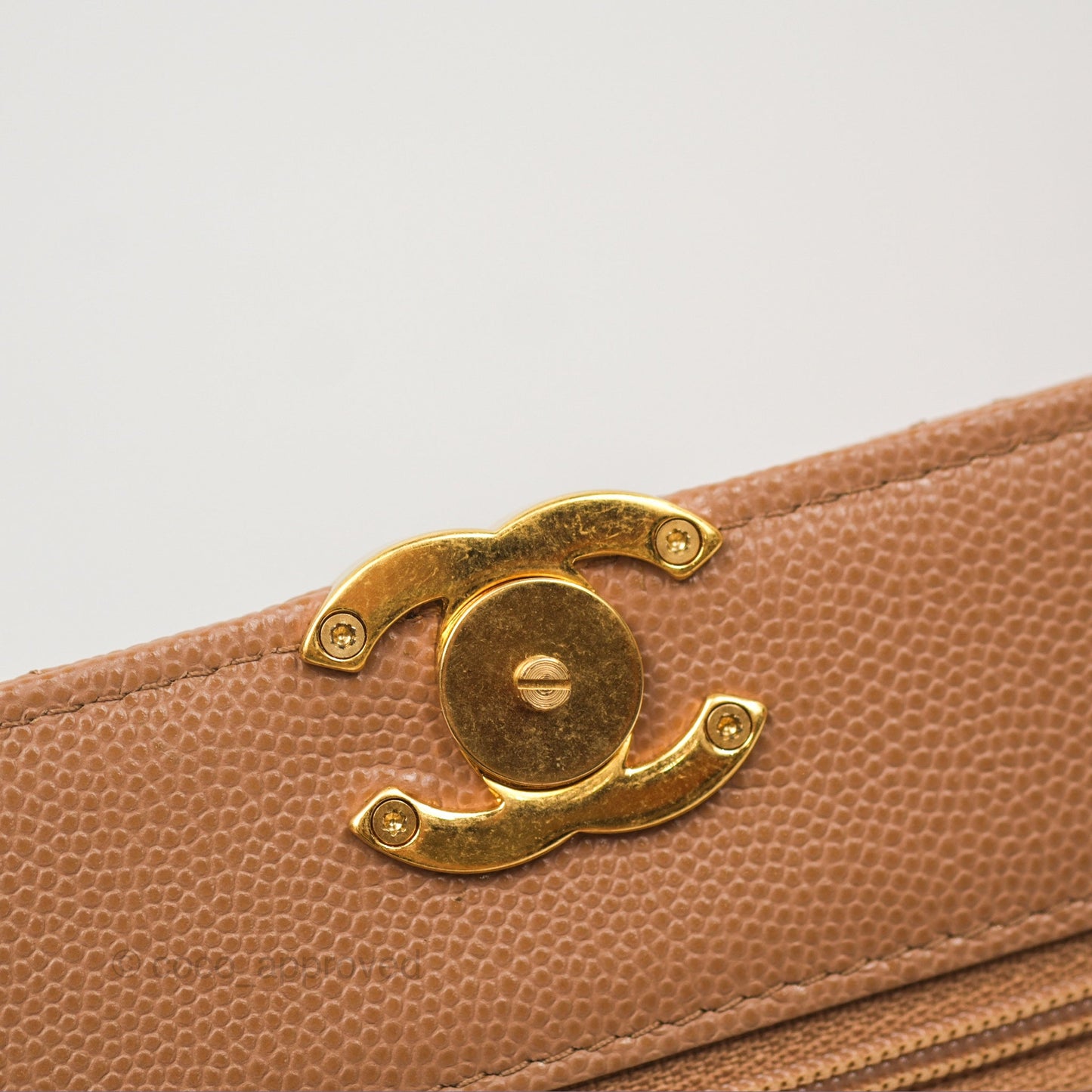 Chanel Coco First Wallet On Chain WOC Dark Beige Caviar Gold Hardware 22K