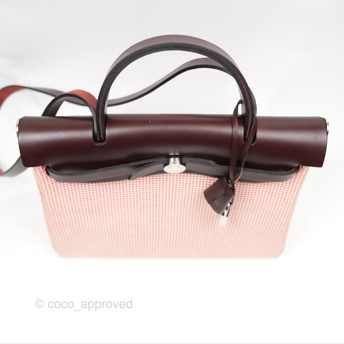 Hermès Herbag Retourne Zip 31 Ecru/Brique/Mauve Pale/Rouge Sellier Canvas Palladium Hardware