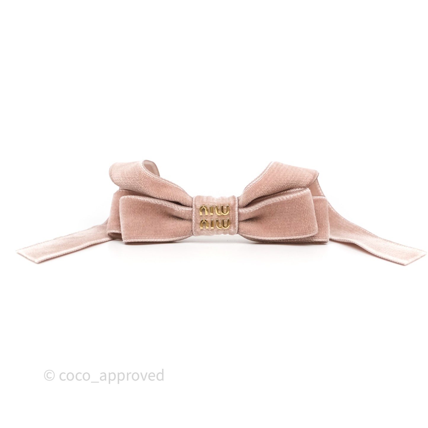 Miu Miu Velvet Hair Clip Alabaster Pink