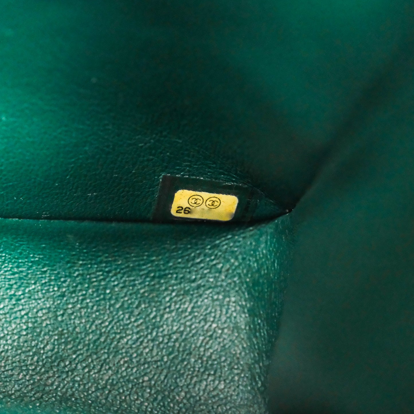 Chanel Medium Classic Flap Quilted Dark Green Lambskin Silver Hardware