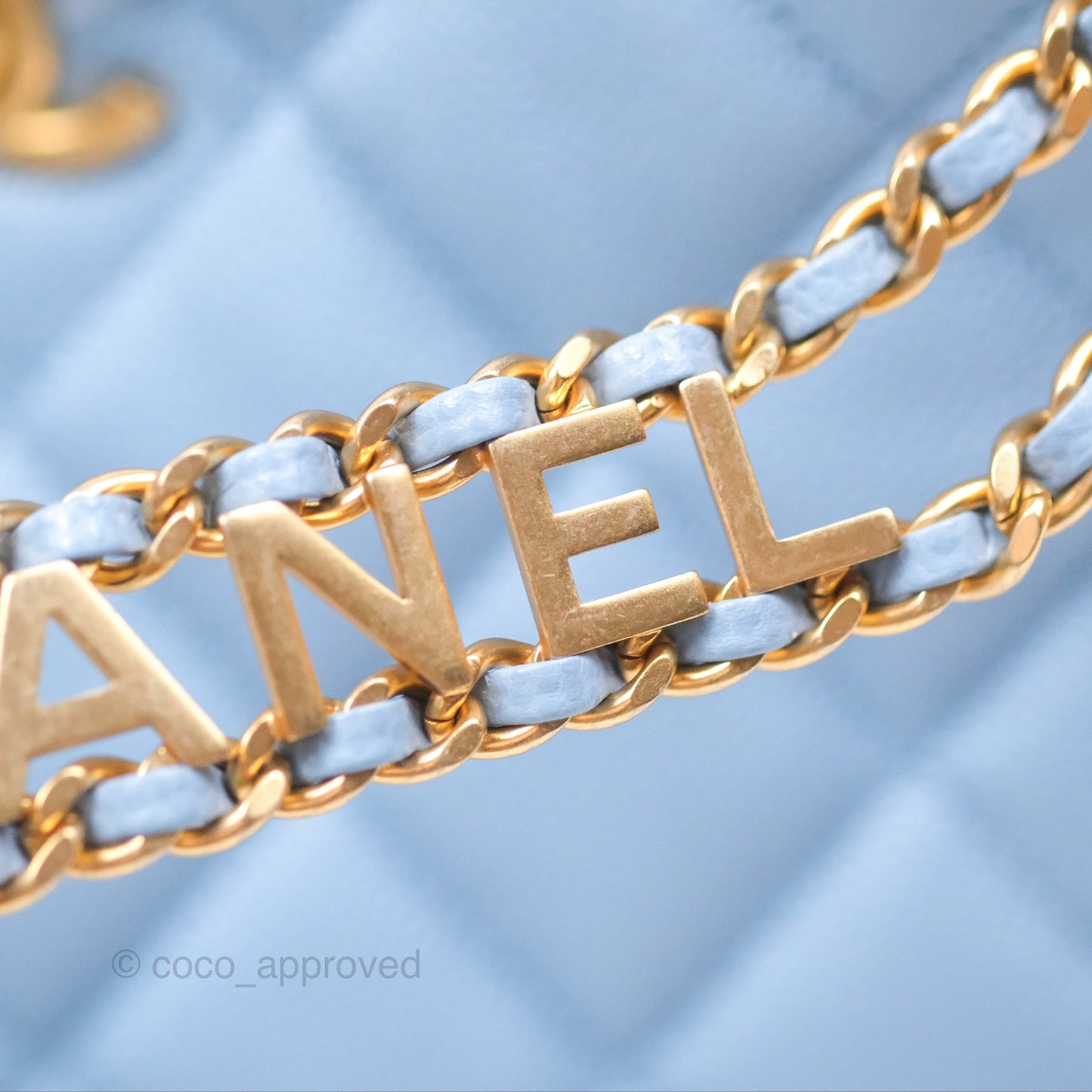 Chanel Small CC Chain Hobo Caviar Blue Aged Gold Hardware