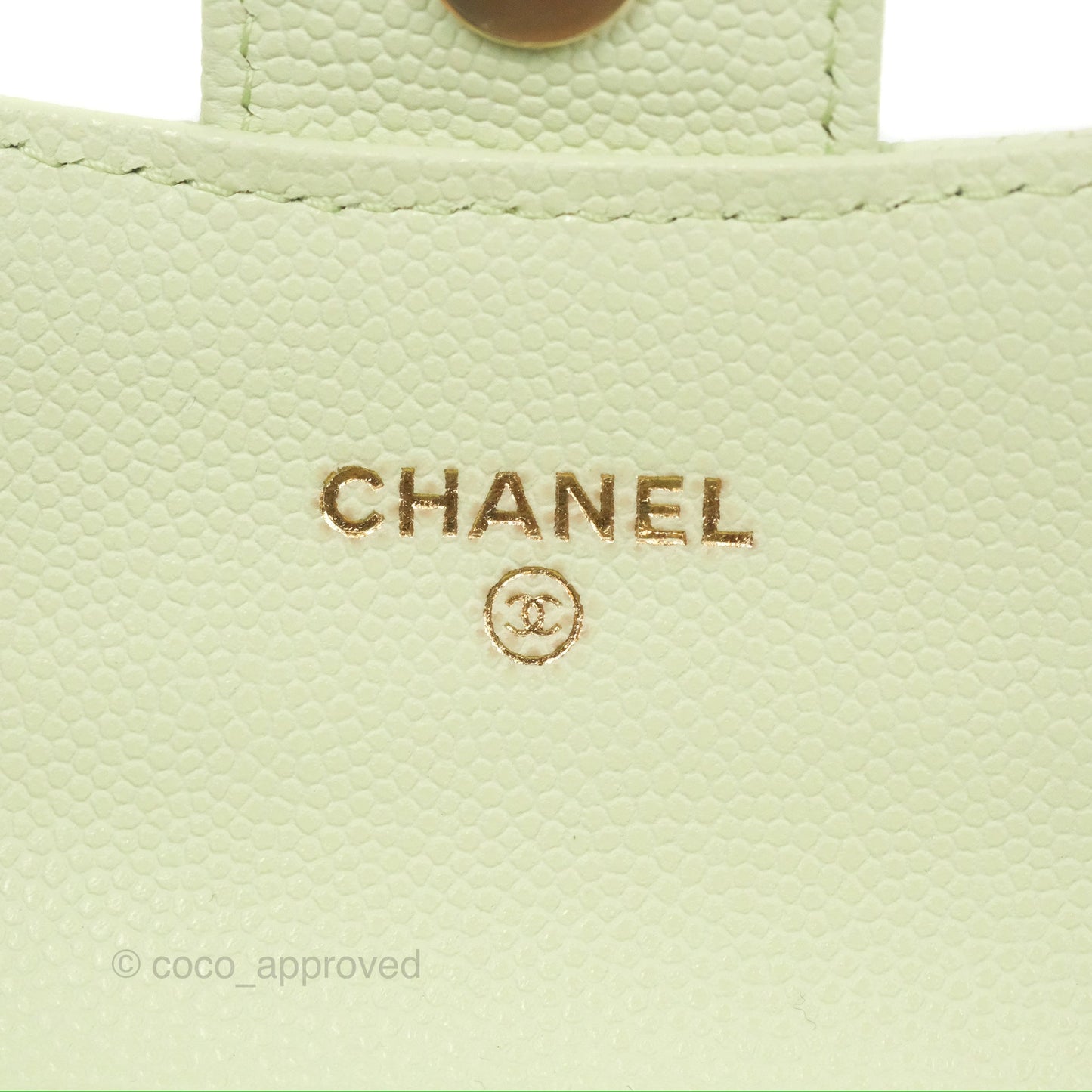 Chanel Mini Clutch With Chain Mint Green Caviar Gold Hardware 22C