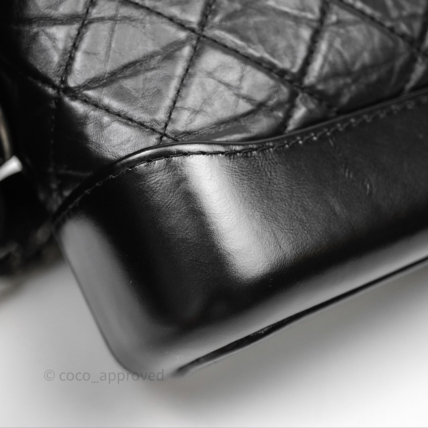 Chanel Small Gabrielle Hobo Quilted Black Aged Calfskin