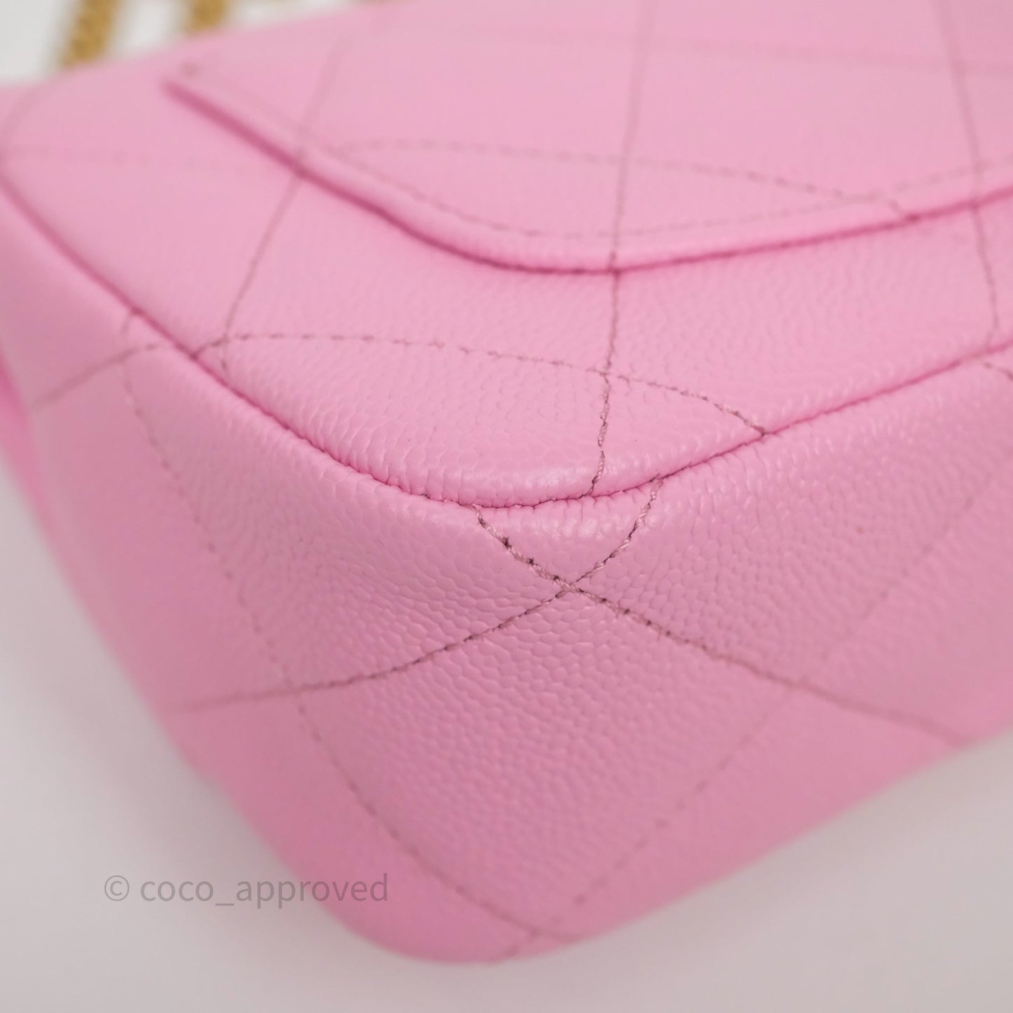 Chanel Heart Crush Mini Flap Bag Pink Caviar Aged Gold Hardware