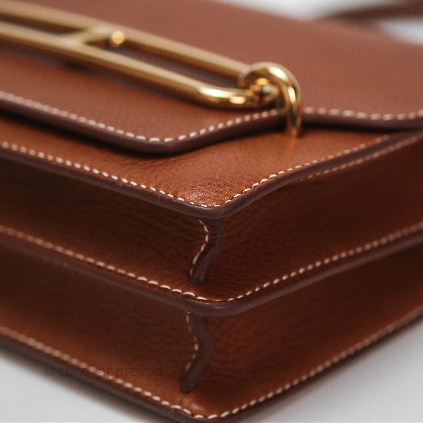 Hermès Roulis Mini Fauve 34 Barenia Gold Hardware