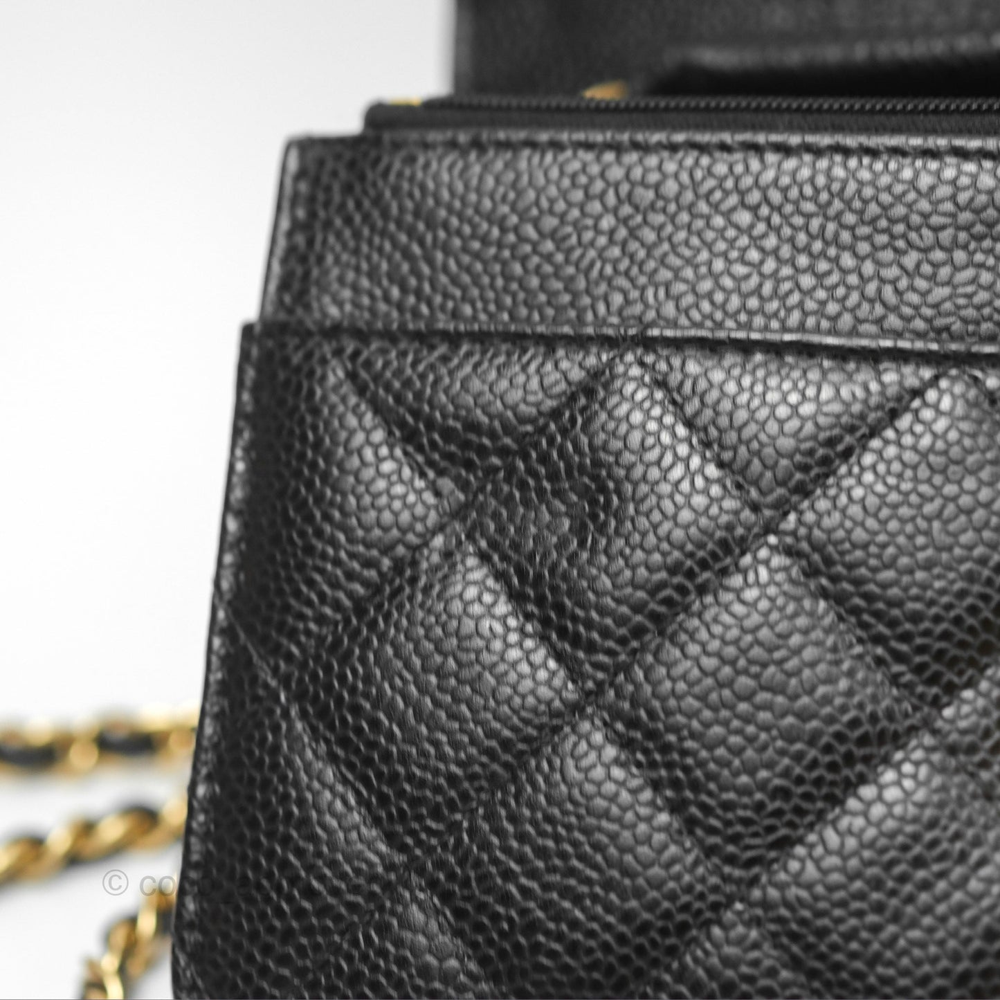 Chanel Quilted Classic Wallet On Chain WOC Black Caviar Gold Hardware