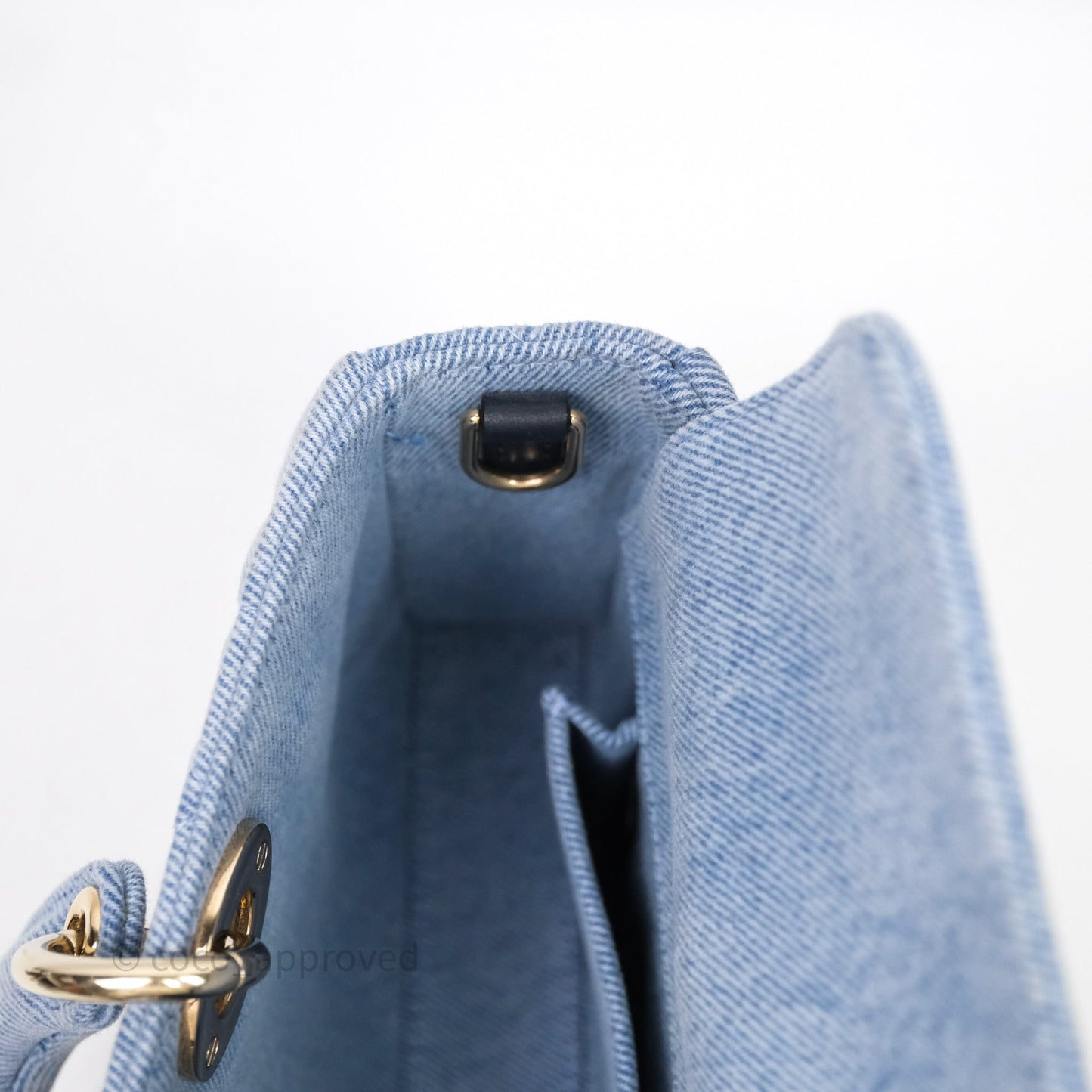 Christian Dior Medium Lady D-Joy Bag Denim Cannage Gold Hardware