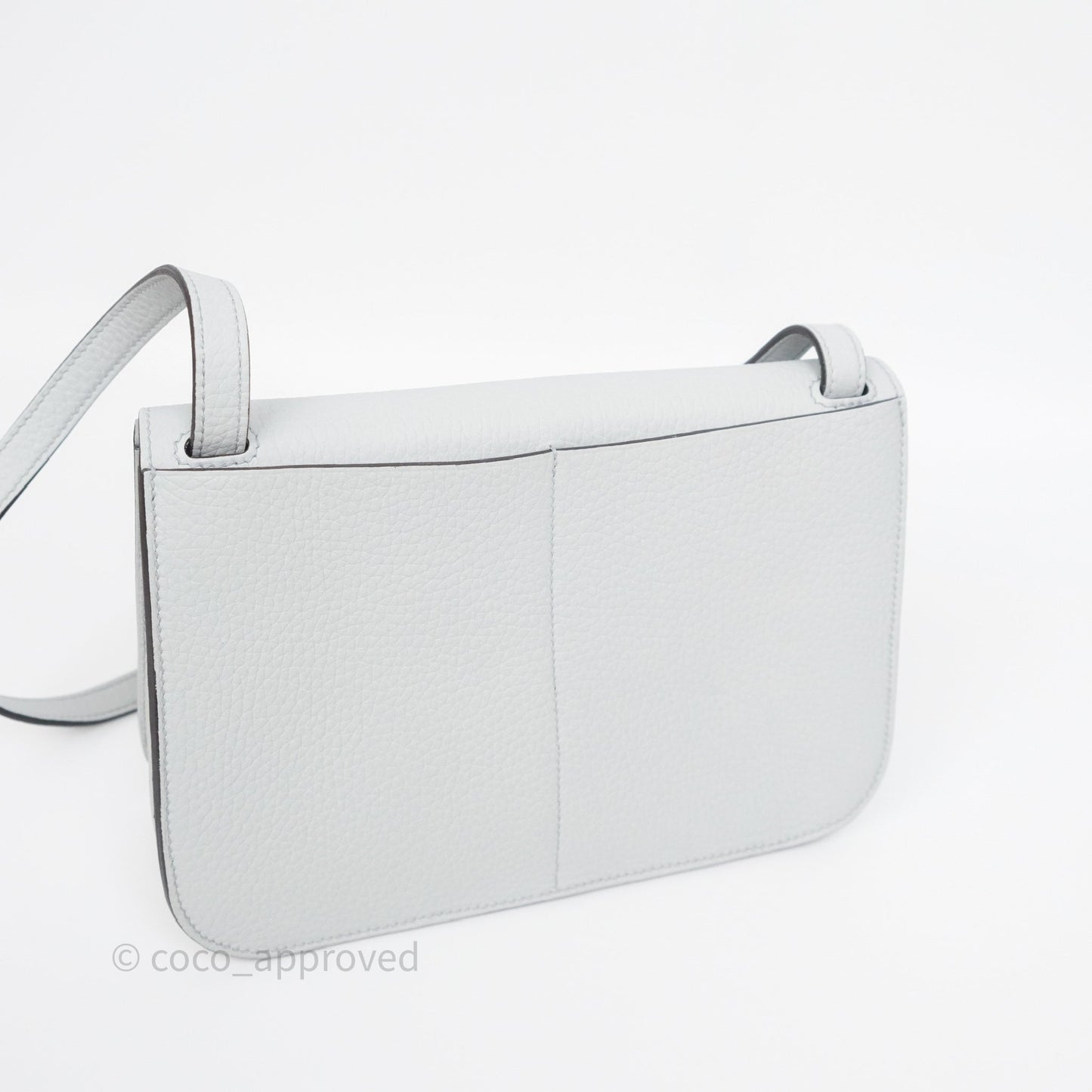 Hermès Halzan 25 Bleu Pale 08 Clemence Palladium Hardware