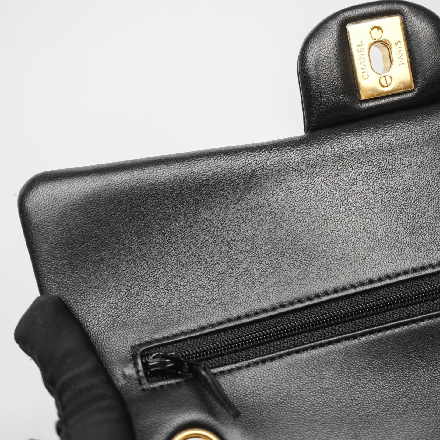 Chanel Classic M/L Medium Flap Quilted Black Lambskin Gold Hardware