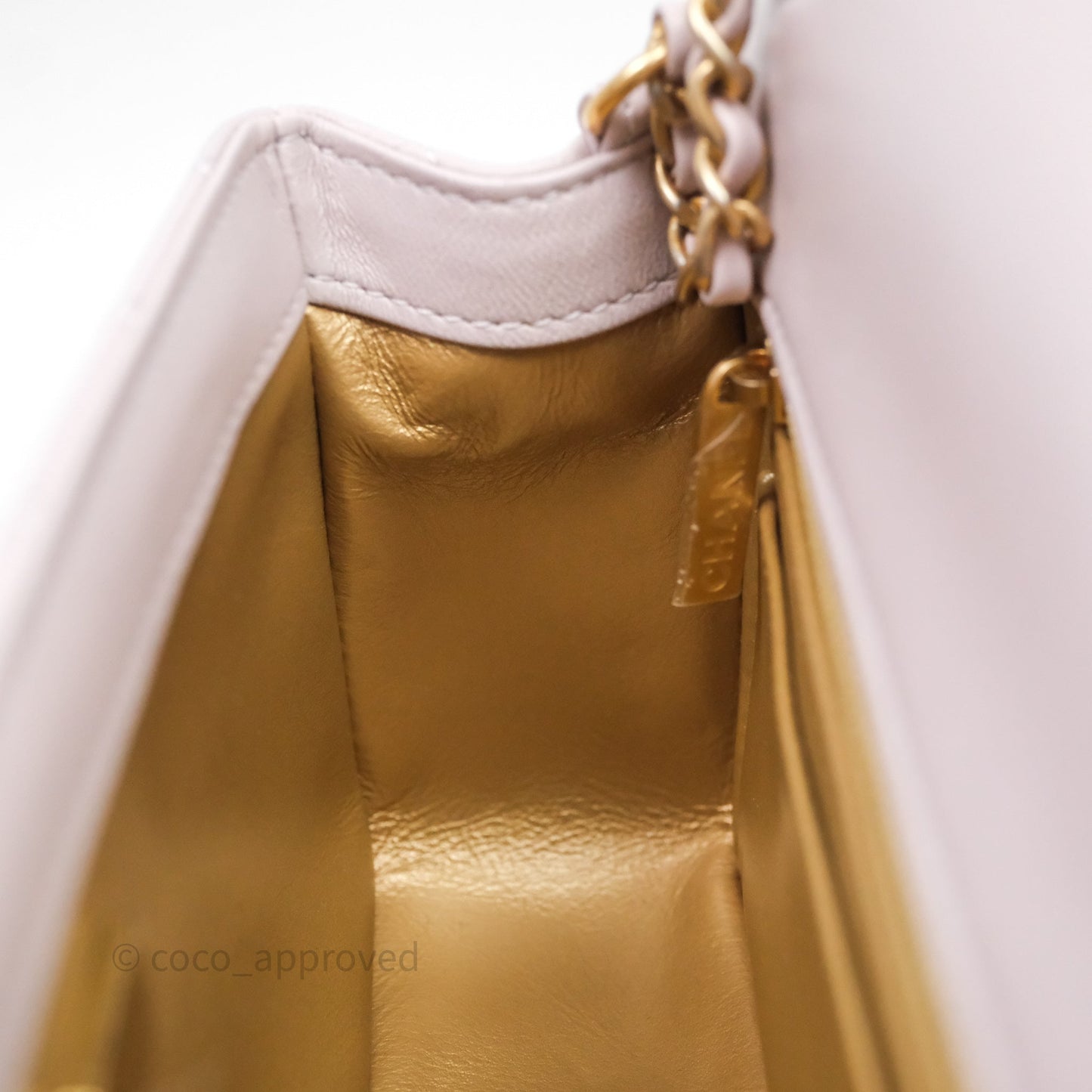 Chanel Mini Rectangular Pearl Crush Lilac Lambskin Aged Gold Hardware