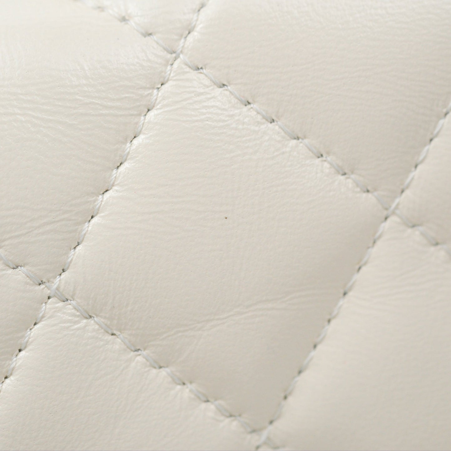 Chanel Top Handle White Lambskin Gold Hardware
